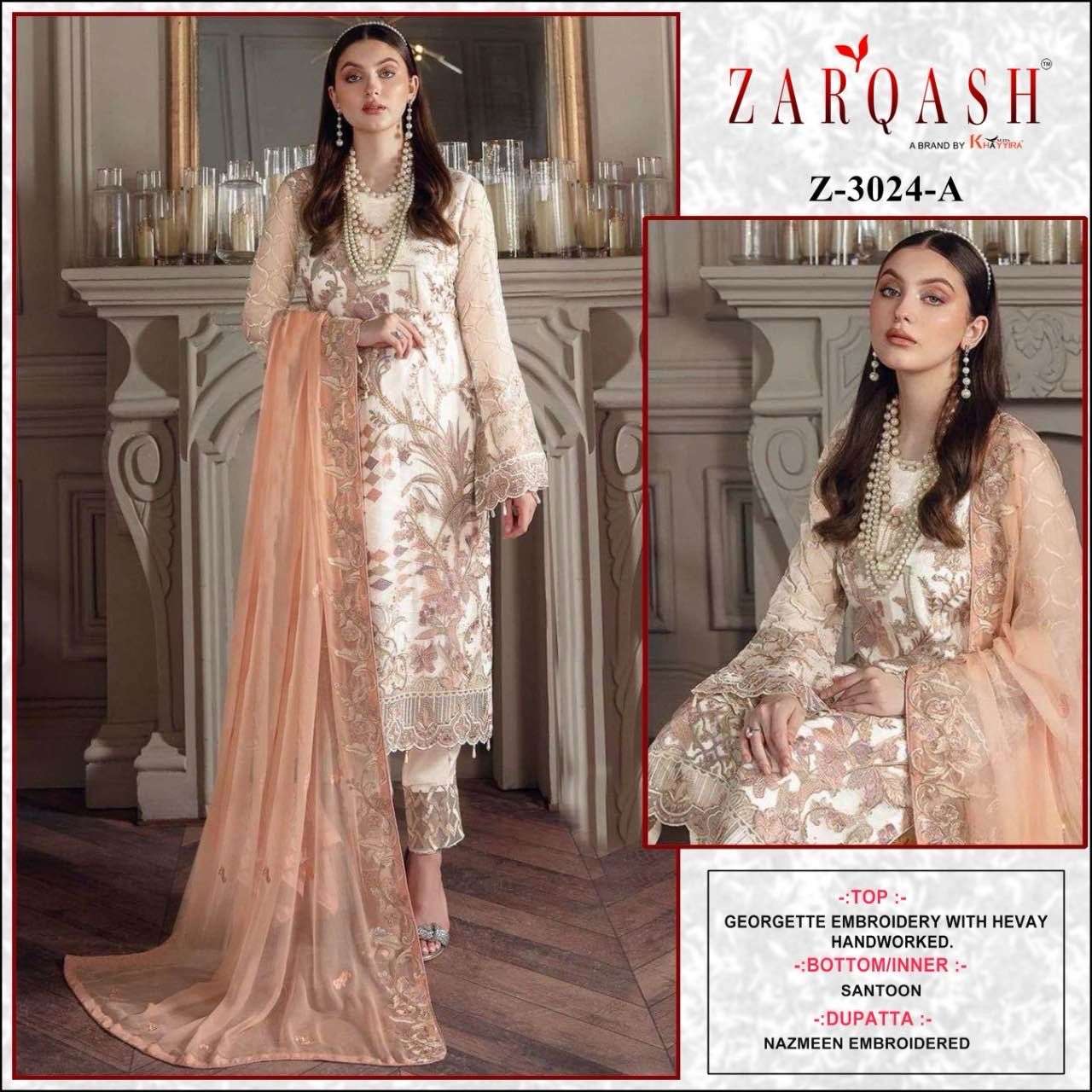 Zarqash Z 3024 A To D Pakistani Suits Wholesale catalog