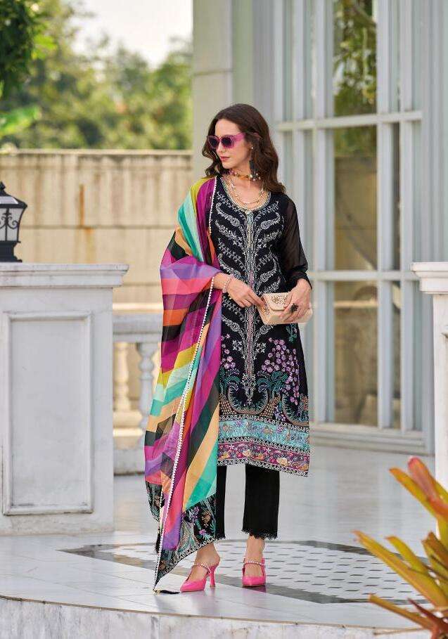 Zaveri Black And White Filmi Salwar Kameez Wholesale catalog