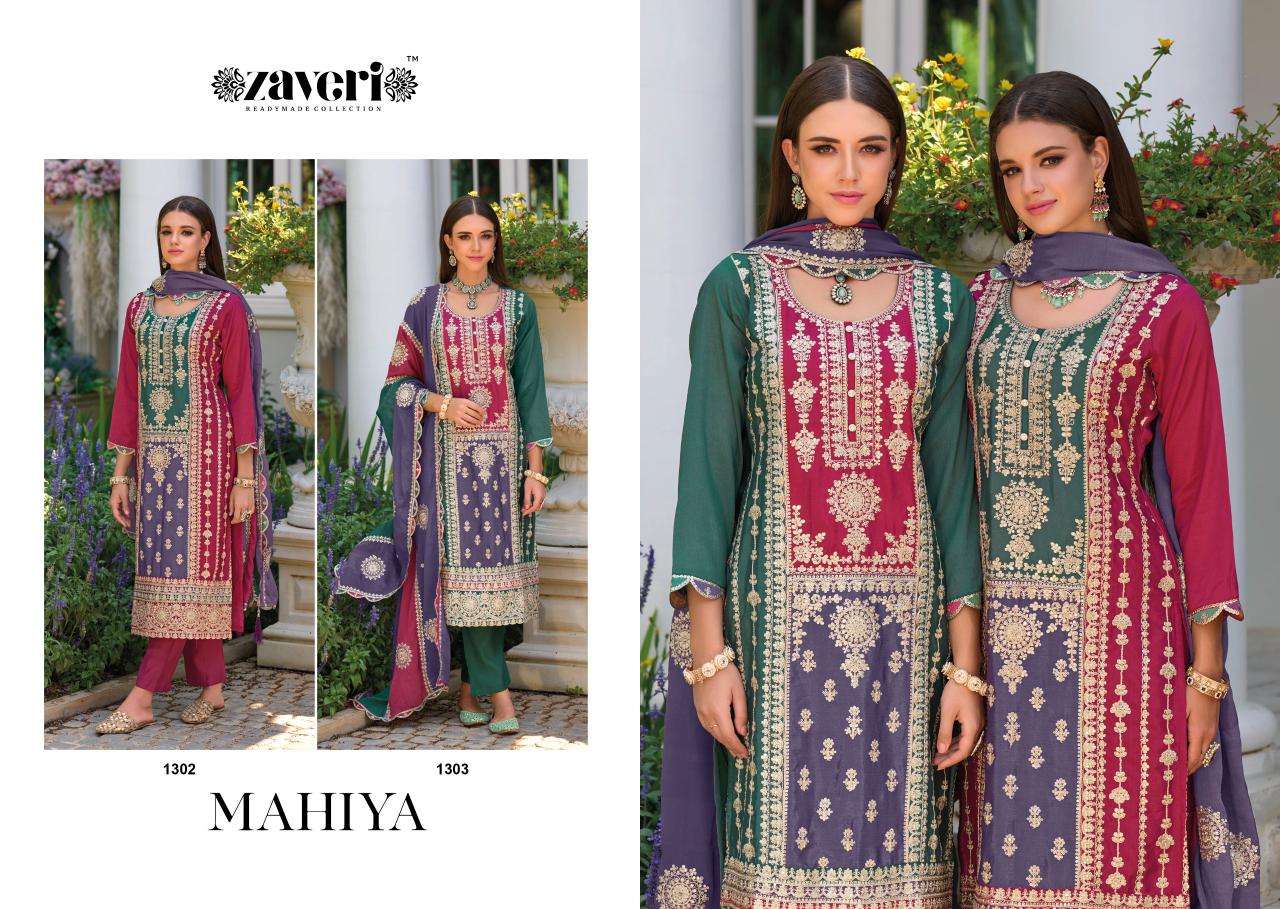 Zaveri Mahiya Embroidery Chinon Salwar Kameez Wholesale catalog