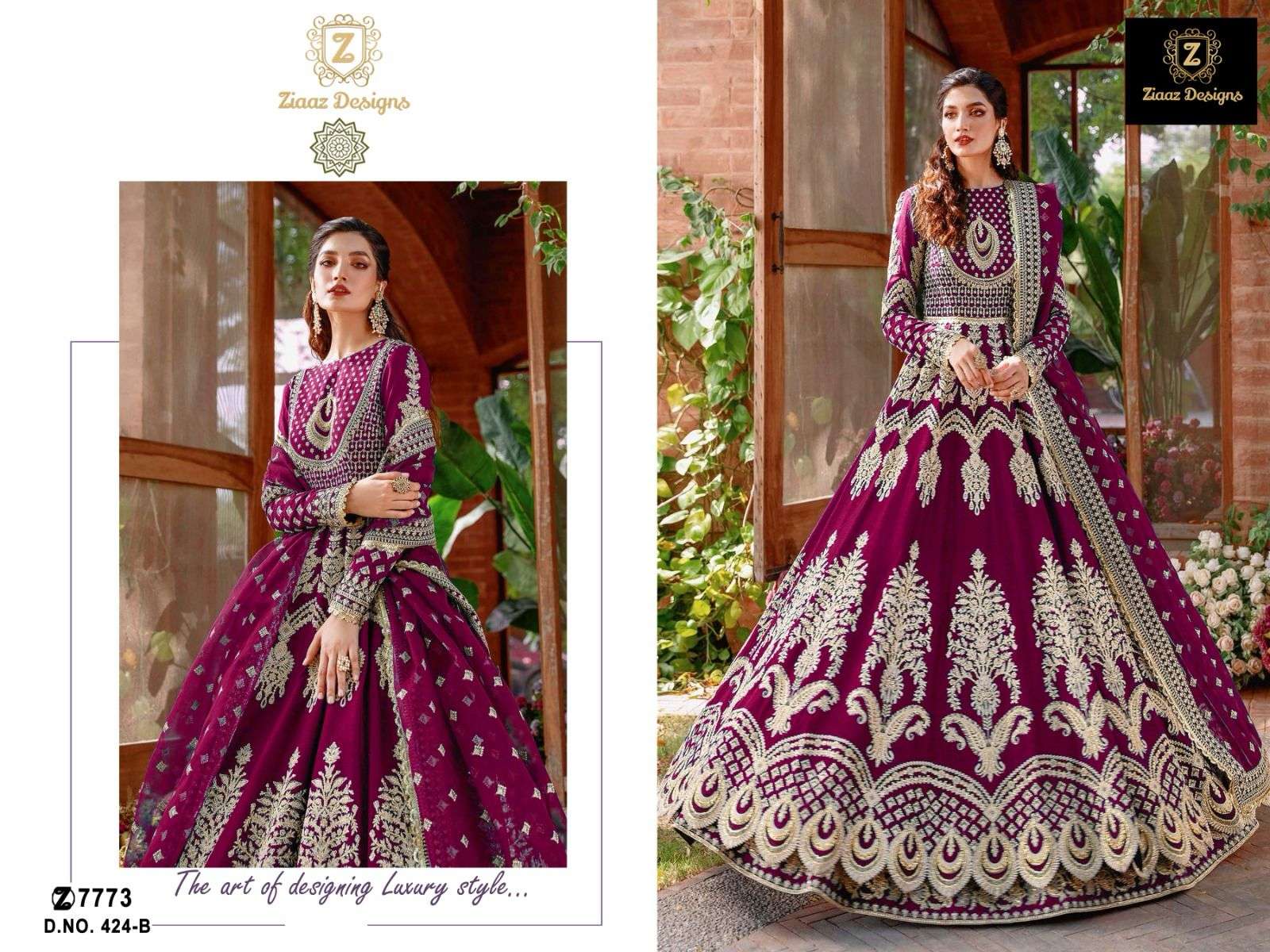 Ziaaz Designs 424 Beautiful Georgette Salwar Kameez Wholesale catalog