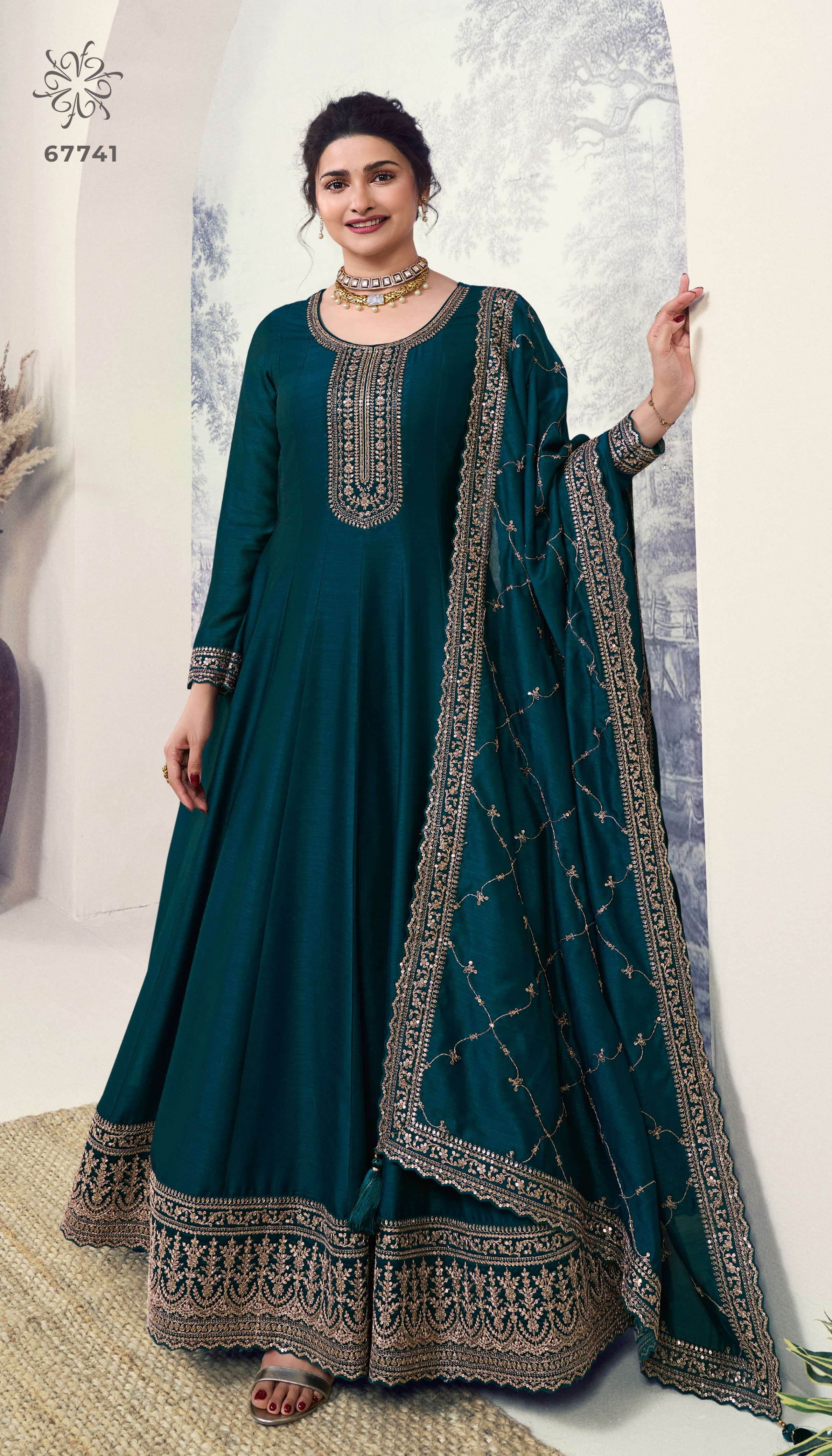 Aaliya 67741 To 67746 Embroidery Salwar Kameez Wholesale catalog