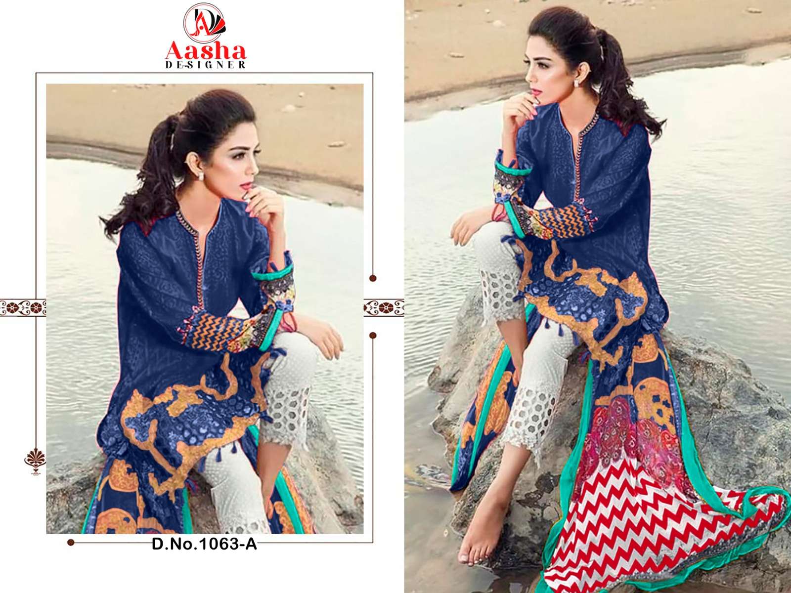 Aasha Maria B Vol 1 Cotton Dupatta Salwar Suits Wholesale catalog