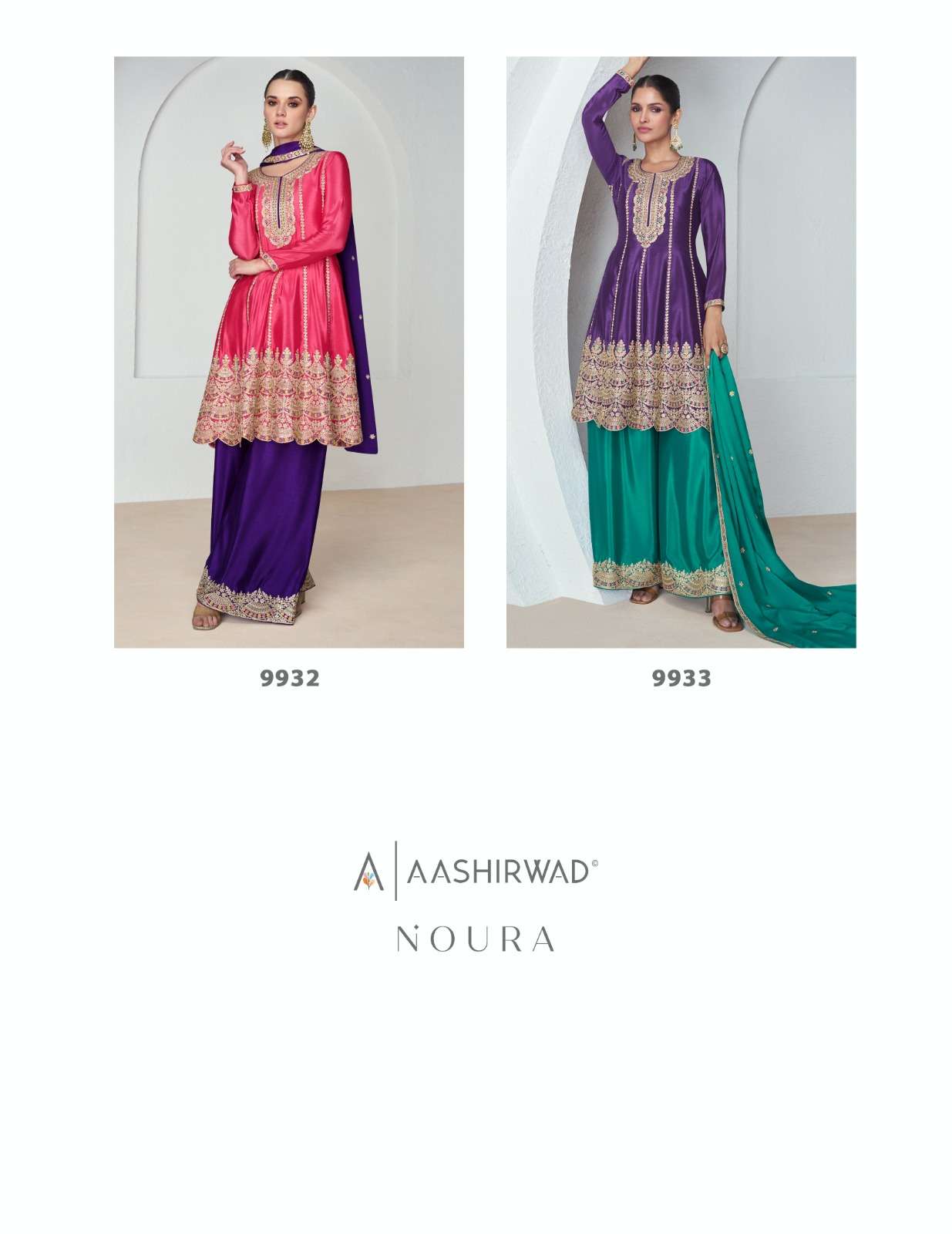 Aashirwad Noura Chinon Silk Designer Salwar Kameez Wholesale catalog