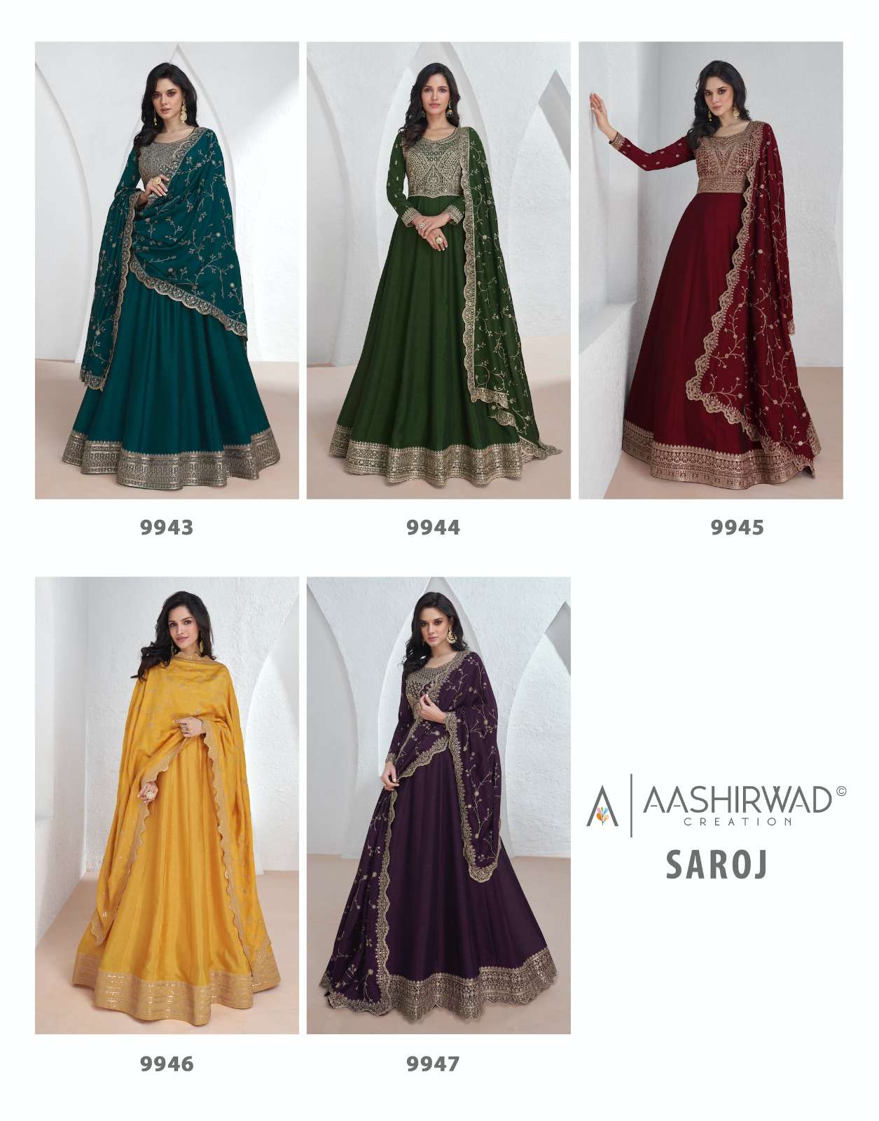 Aashirwad Saroj Premium Silk Designer Salwar Kameez Wholesale catalog