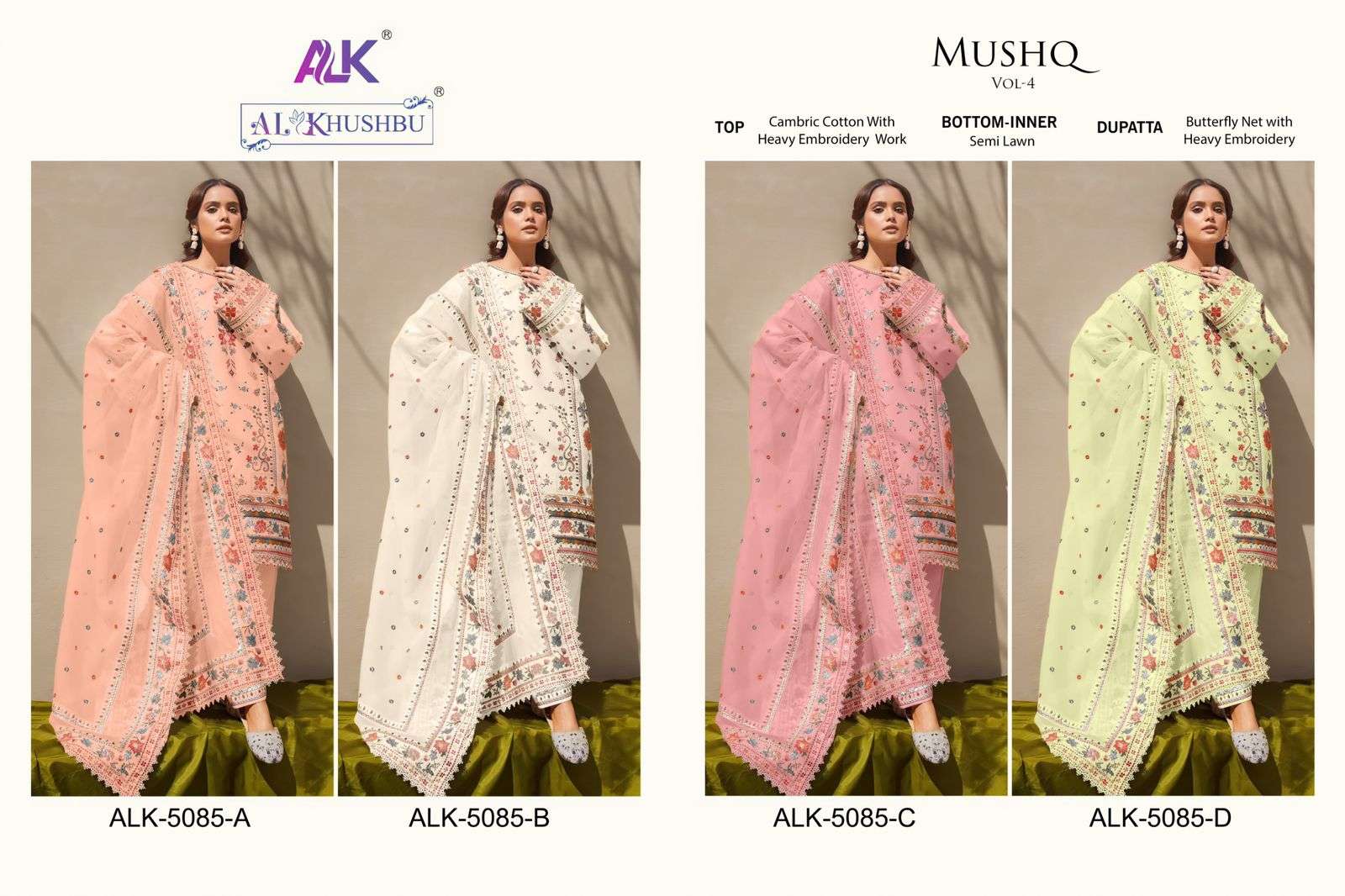 Alk Khushbu Mushq Vol 4 Embroidered Pakistani Suits Wholesale catalog