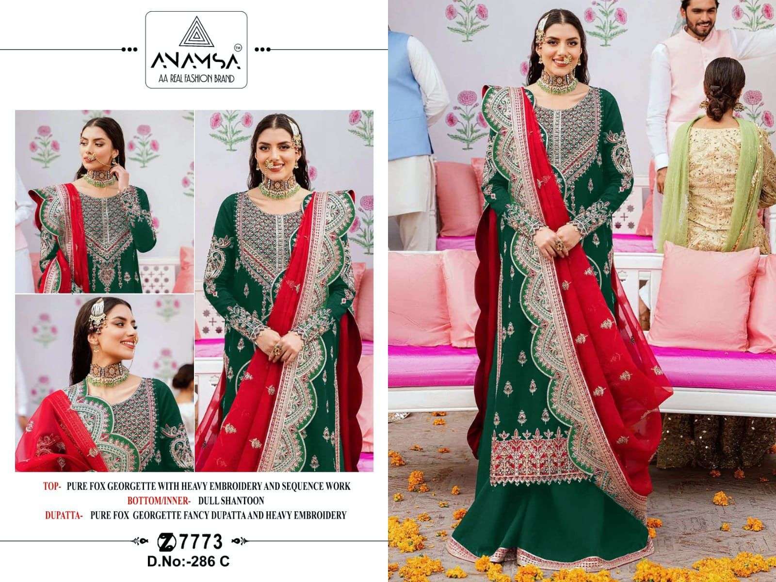 Anamsa 286 A To D Hit Colors Salwar Suit Wholesale catalog
