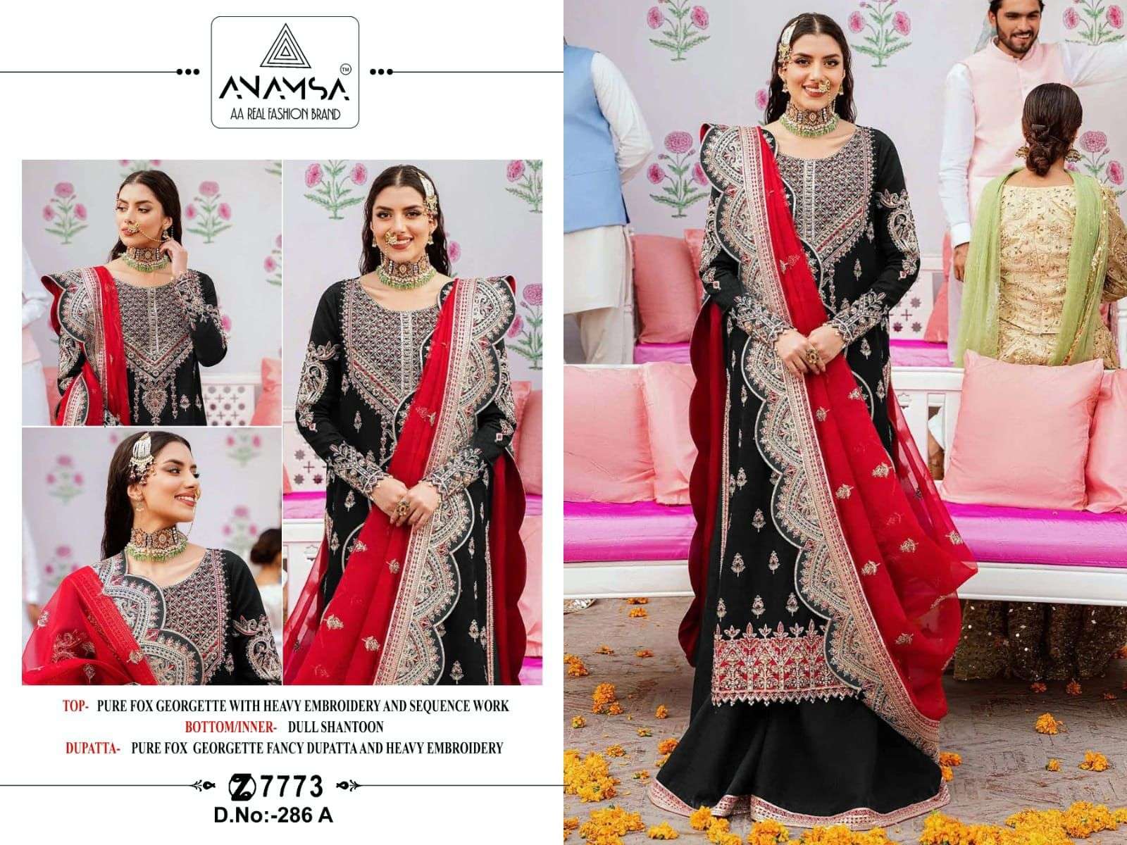 Anamsa 286 A To D Hit Colors Salwar Suit Wholesale catalog