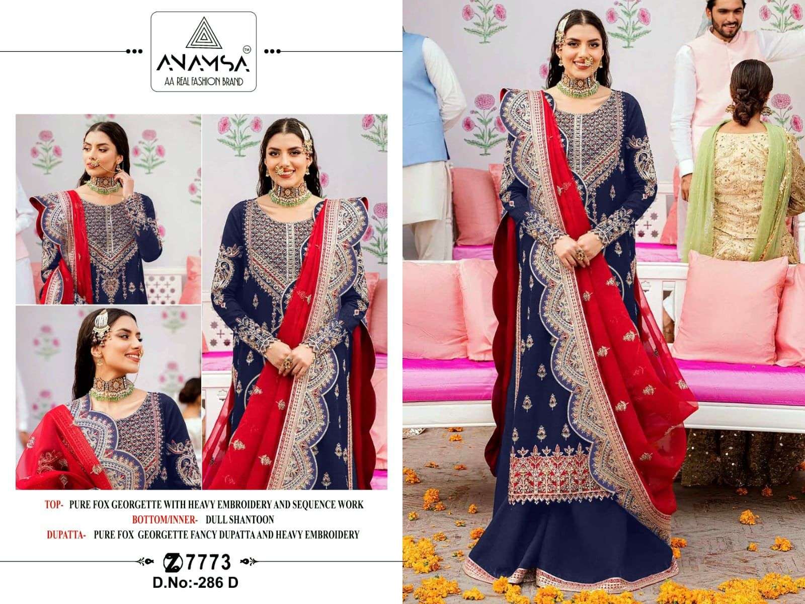 Anamsa 286 A To D Hit Colors Salwar Suit Wholesale catalog