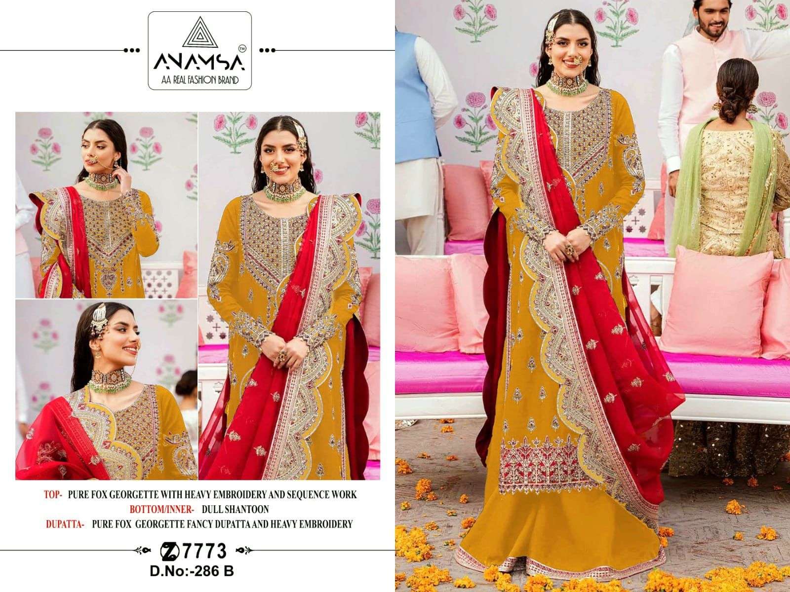 Anamsa 286 A To D Hit Colors Salwar Suit Wholesale catalog