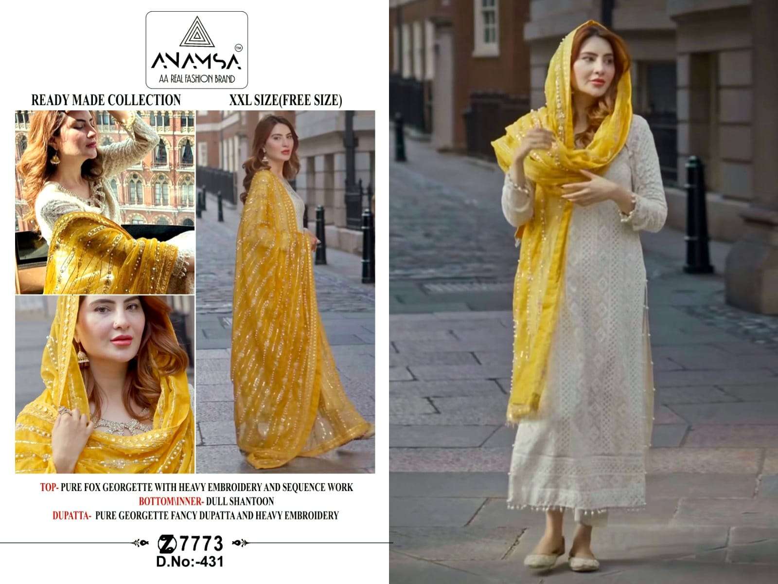 Anamsa 431 Georgette Salwar Kameez Wholesale catalog