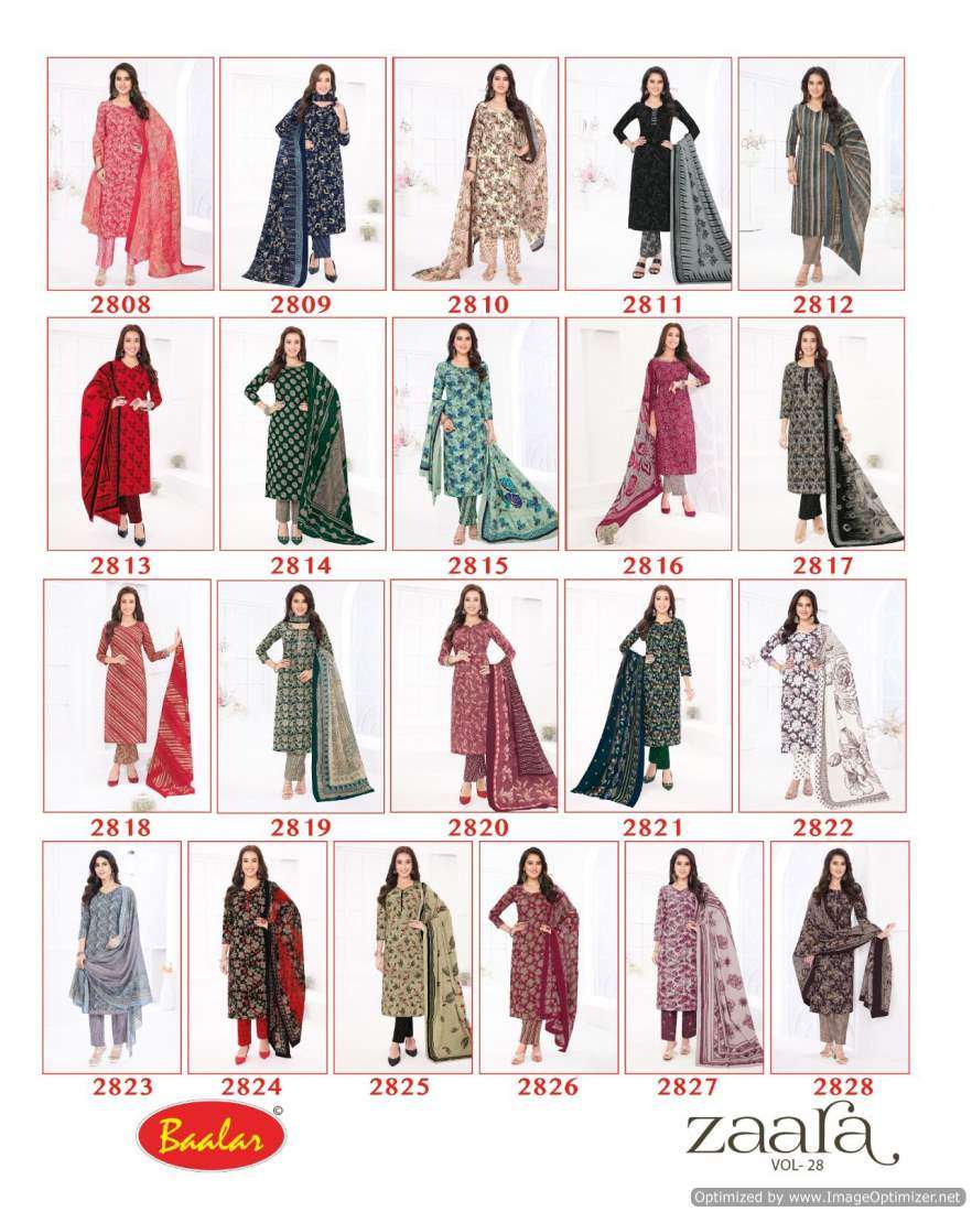 Baalar Zaara Vol-28 – Dress Material - Wholesale Catalog