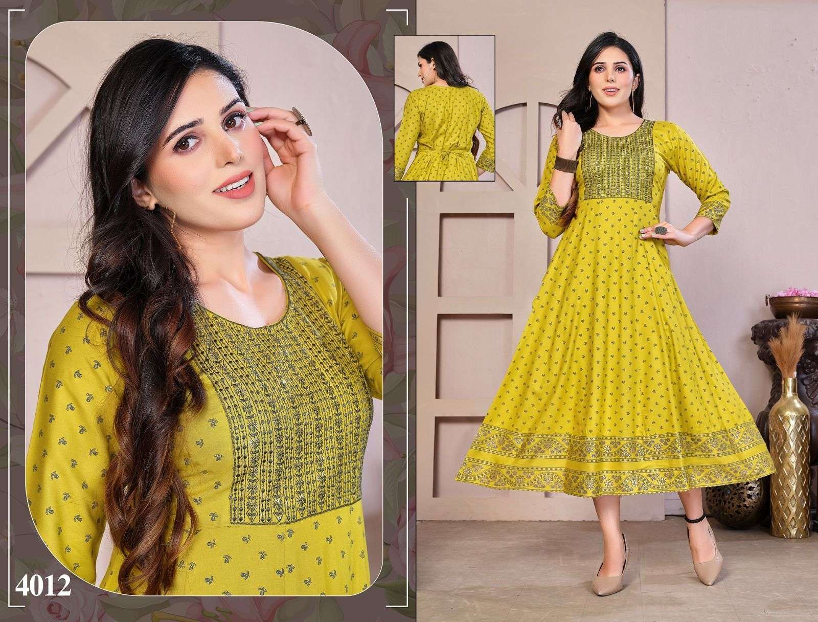 Beauty Flowers Kurti Wholesale catalog