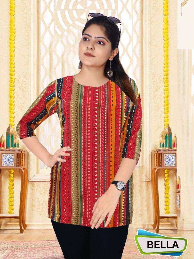 Bella Heavy Rayon Designer Kurti Top Wholesale catalog