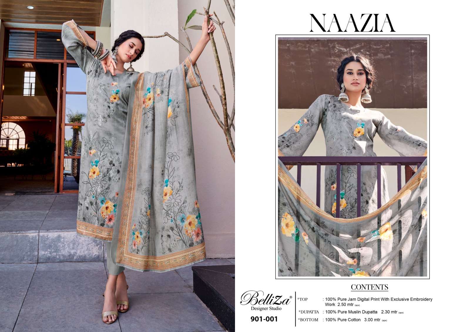 Belliza Naazia Cotton Digital Printed Dress Material Wholesale catalog