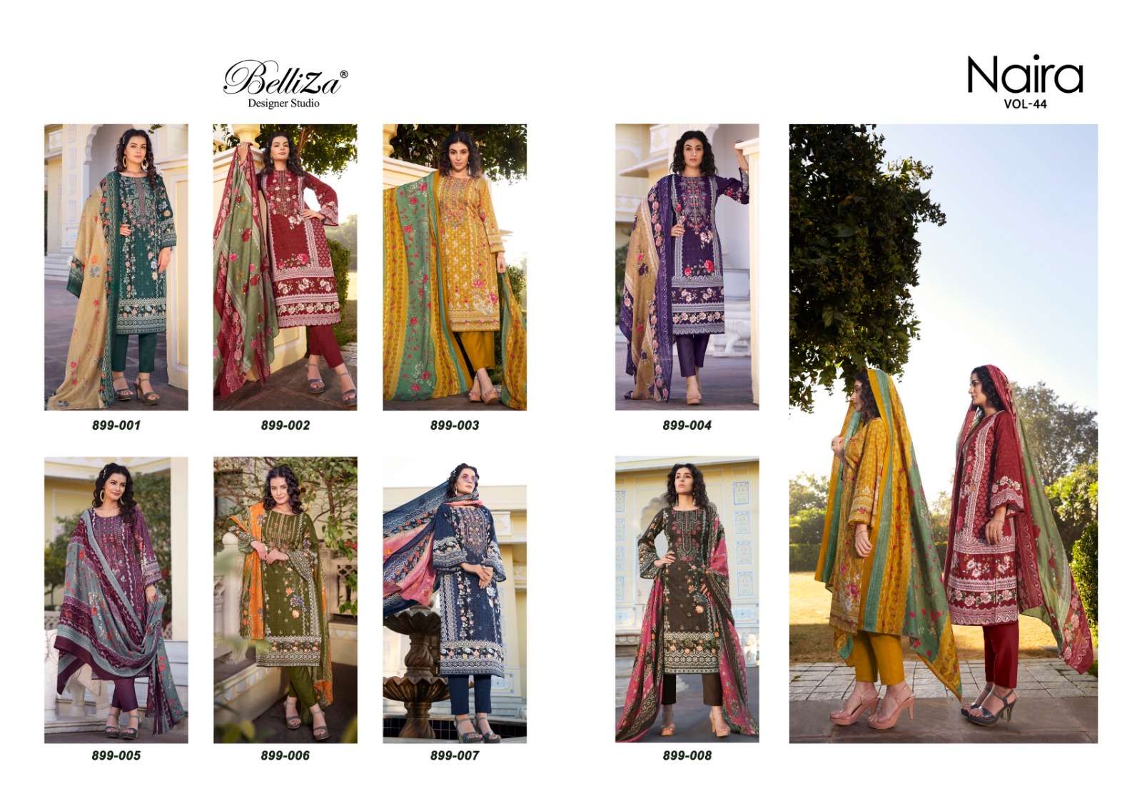 Belliza Naira Vol 44 Premium Designer Dress Material Wholesale Catalog