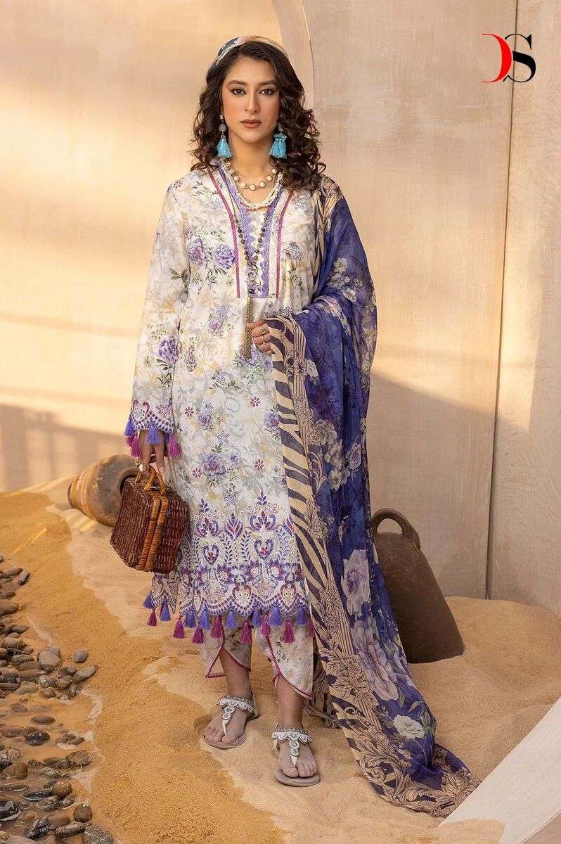 Deepsy Adans Print Kari Lawn 2024 Chiffon Dupatta Pakistani Suit Wholesale catalog