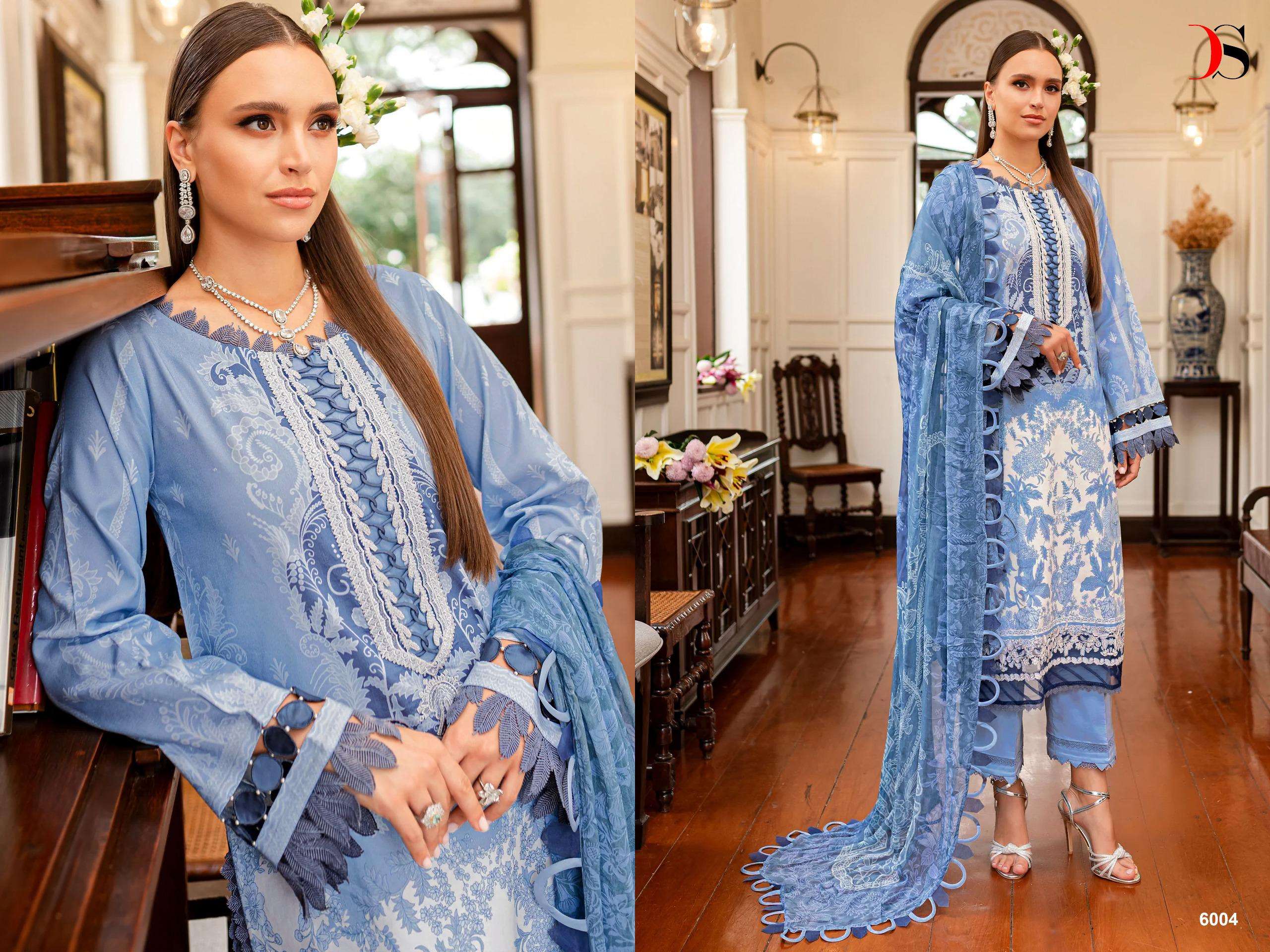 Deepsy Firdous Queens Court 6 Chiffon Dupatta Pakistani Suits Wholesale catalog