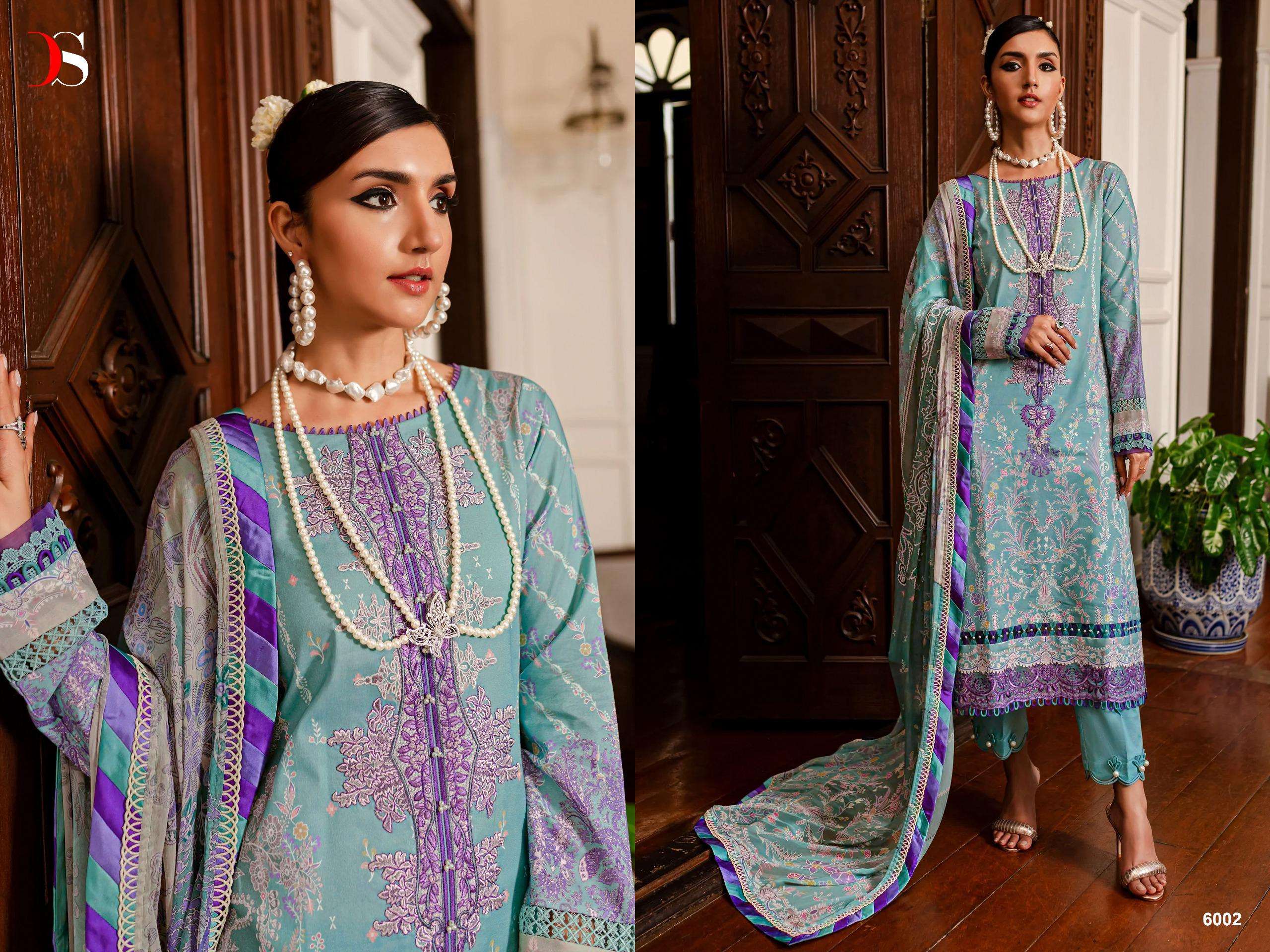 Deepsy Firdous Queens Court 6 Chiffon Dupatta Pakistani Suits Wholesale catalog