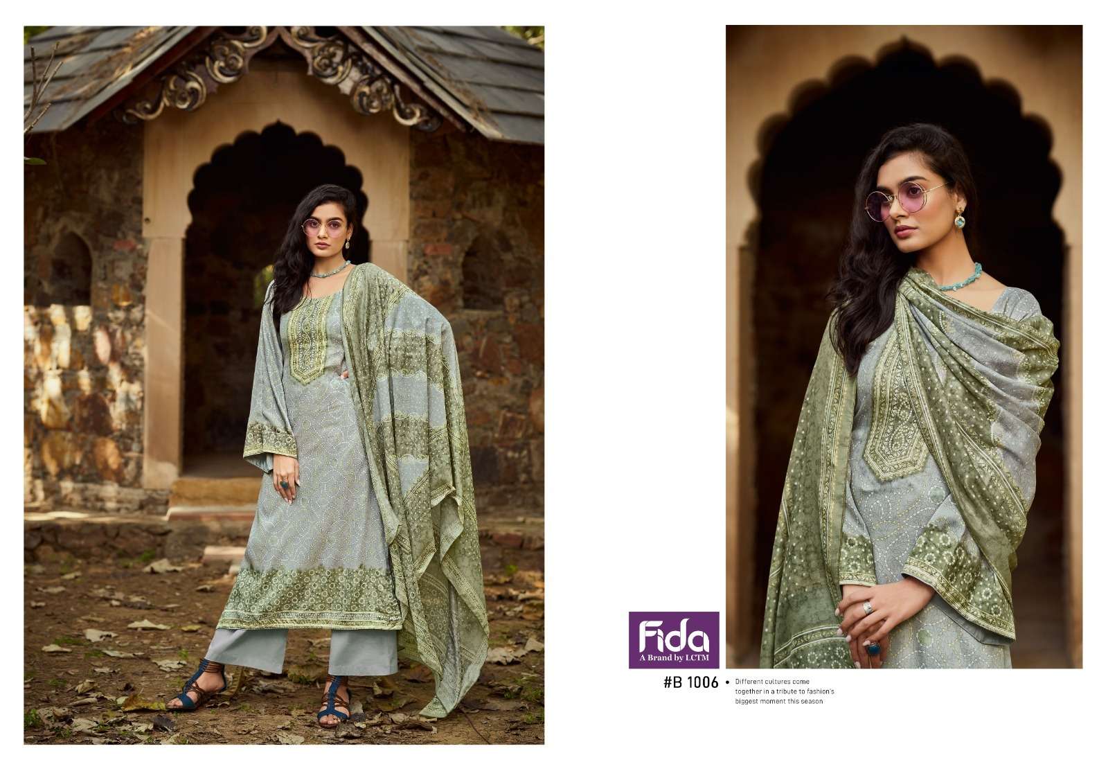 Fida Bandhani Cotton Digital Dress Material Wholesale catalog
