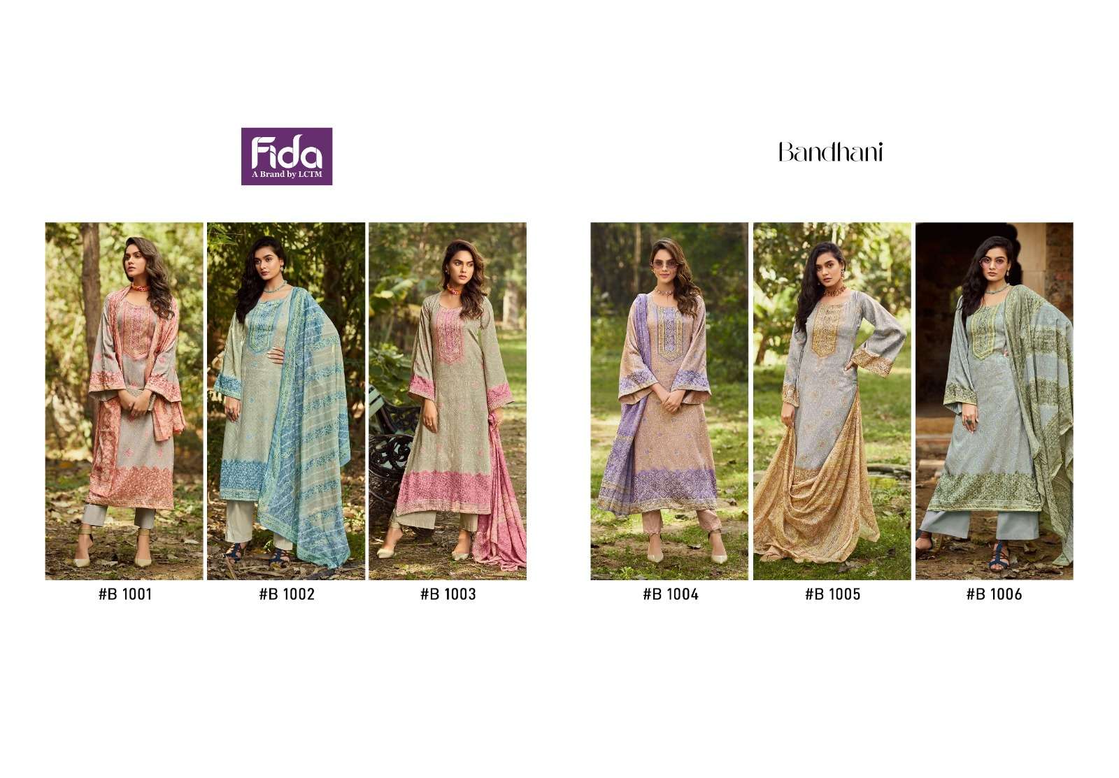 Fida Bandhani Cotton Digital Dress Material Wholesale catalog