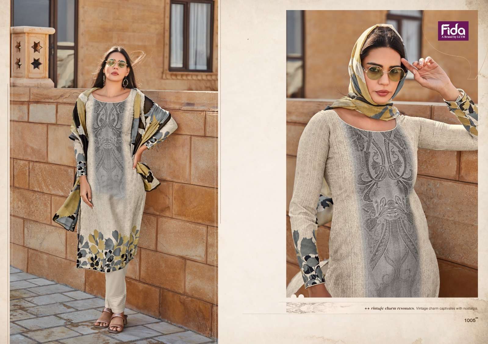 Fida Shylah Digital Blended Voile Cotton Dress Material Wholesale catalog