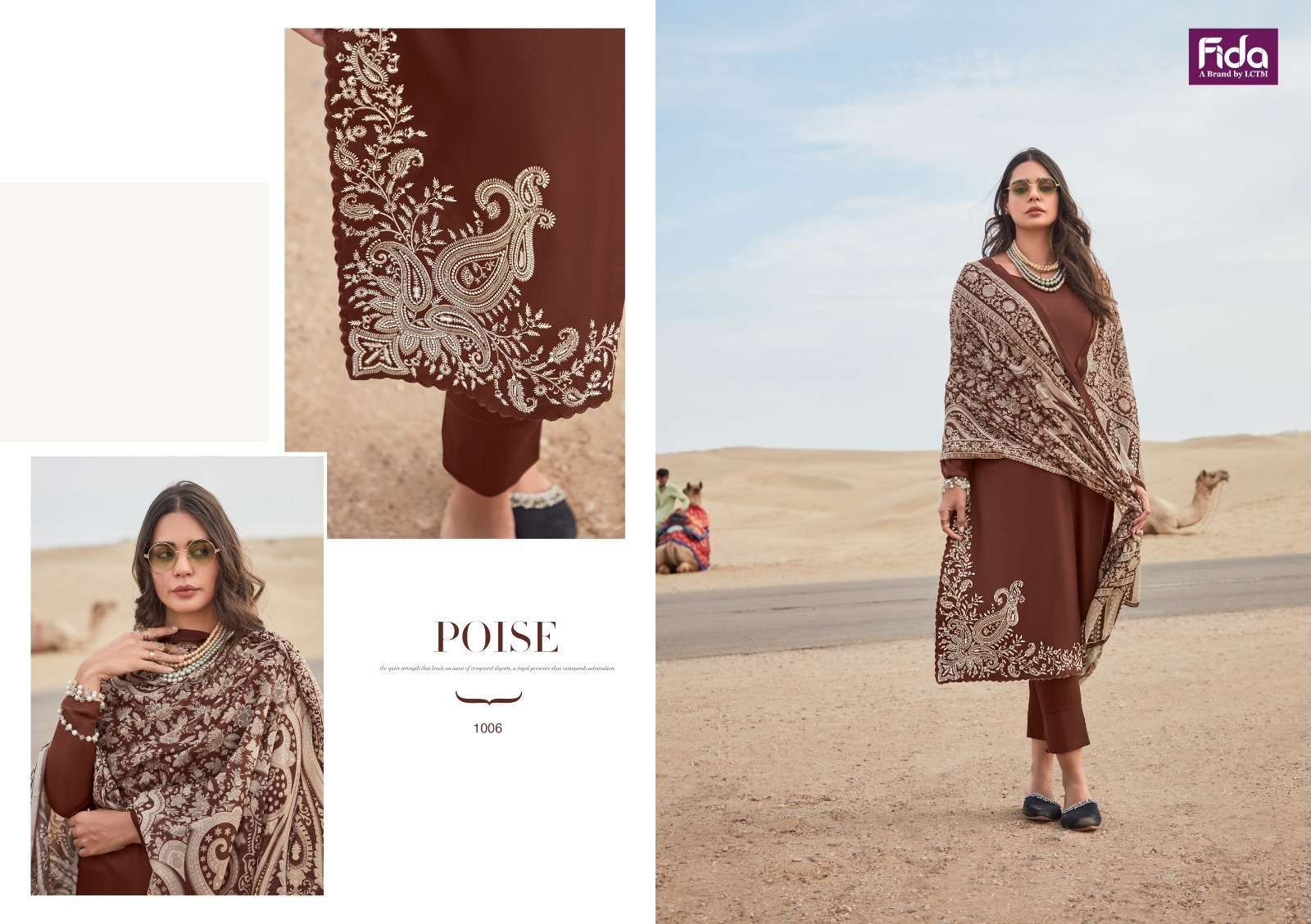 Fida Taksh Cotton Embroidered Dress Material Wholesale catalog