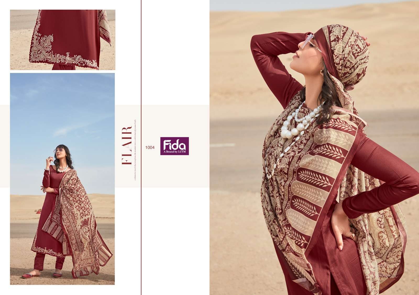 Fida Taksh Cotton Embroidered Dress Material Wholesale catalog