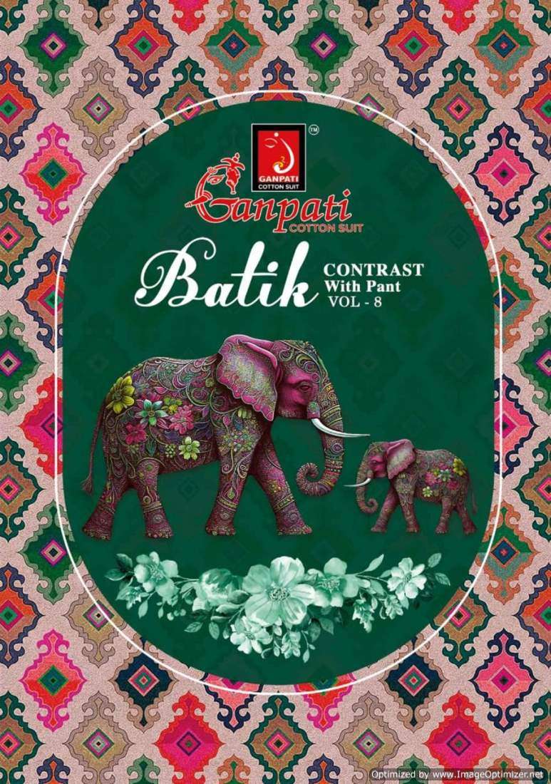 Ganpati Batik Vol-8 – Kurti Pant With Dupatta Wholesale Catalog