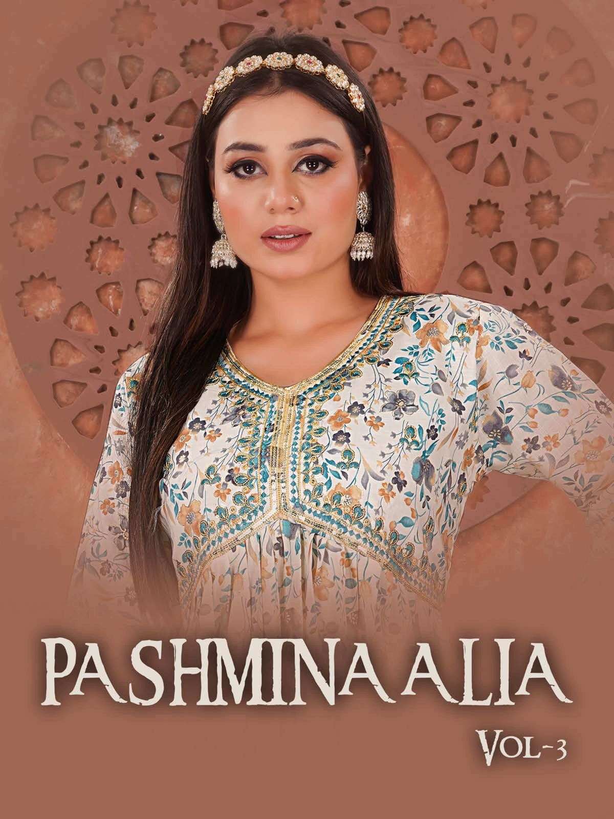 Golden Pashmina Alia Vol 3 Kurti Wholesale catalog