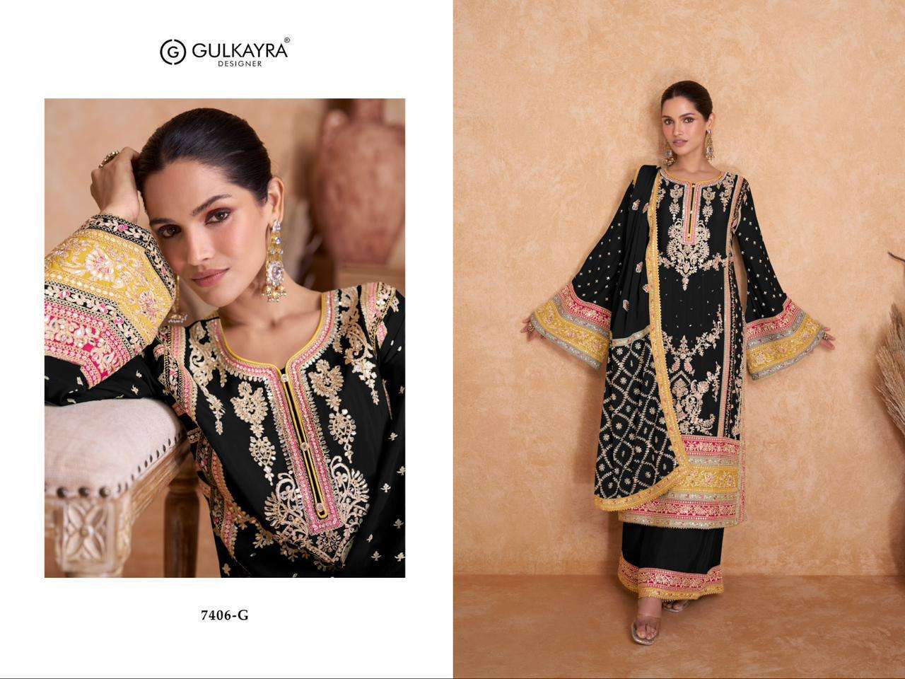 Gulkayra Vedika Colour Edition Black And White Designer Salwar Kameez Wholesale catalog