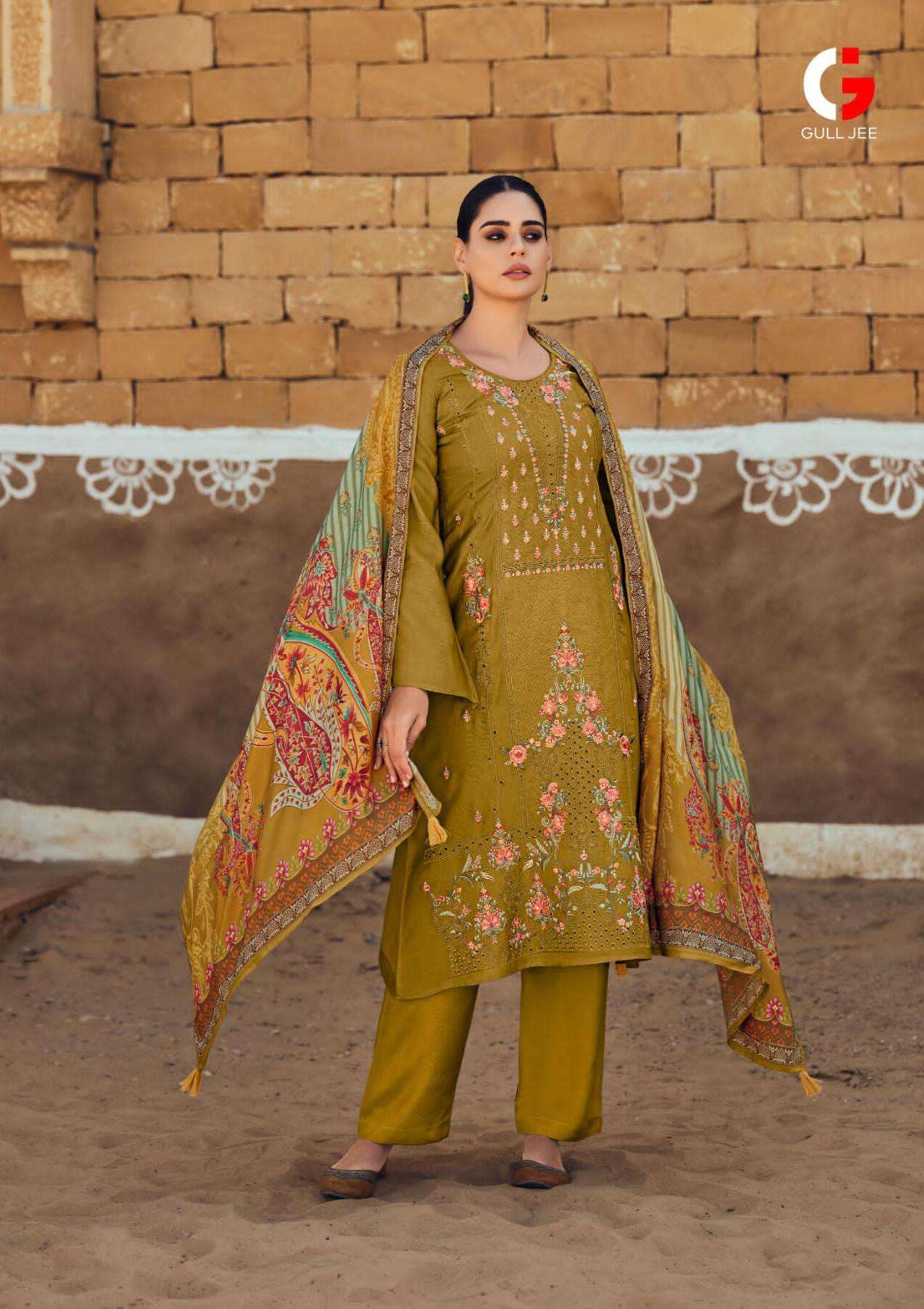 Gull Jee Ekans Masleen Silk Embroidery Salwar Suits Wholesale catalog