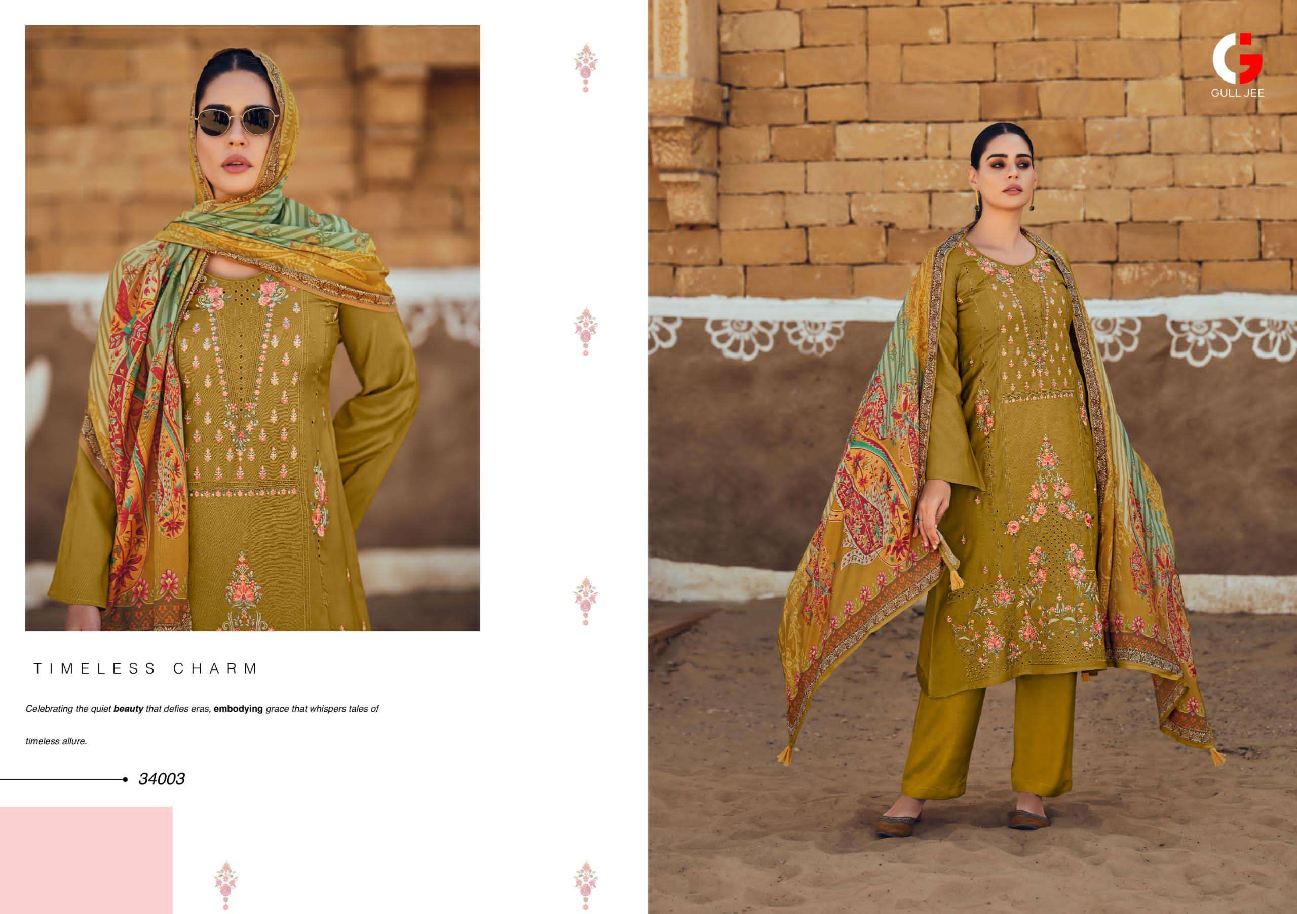 Gull Jee Ekans Masleen Silk Embroidery Salwar Suits Wholesale catalog