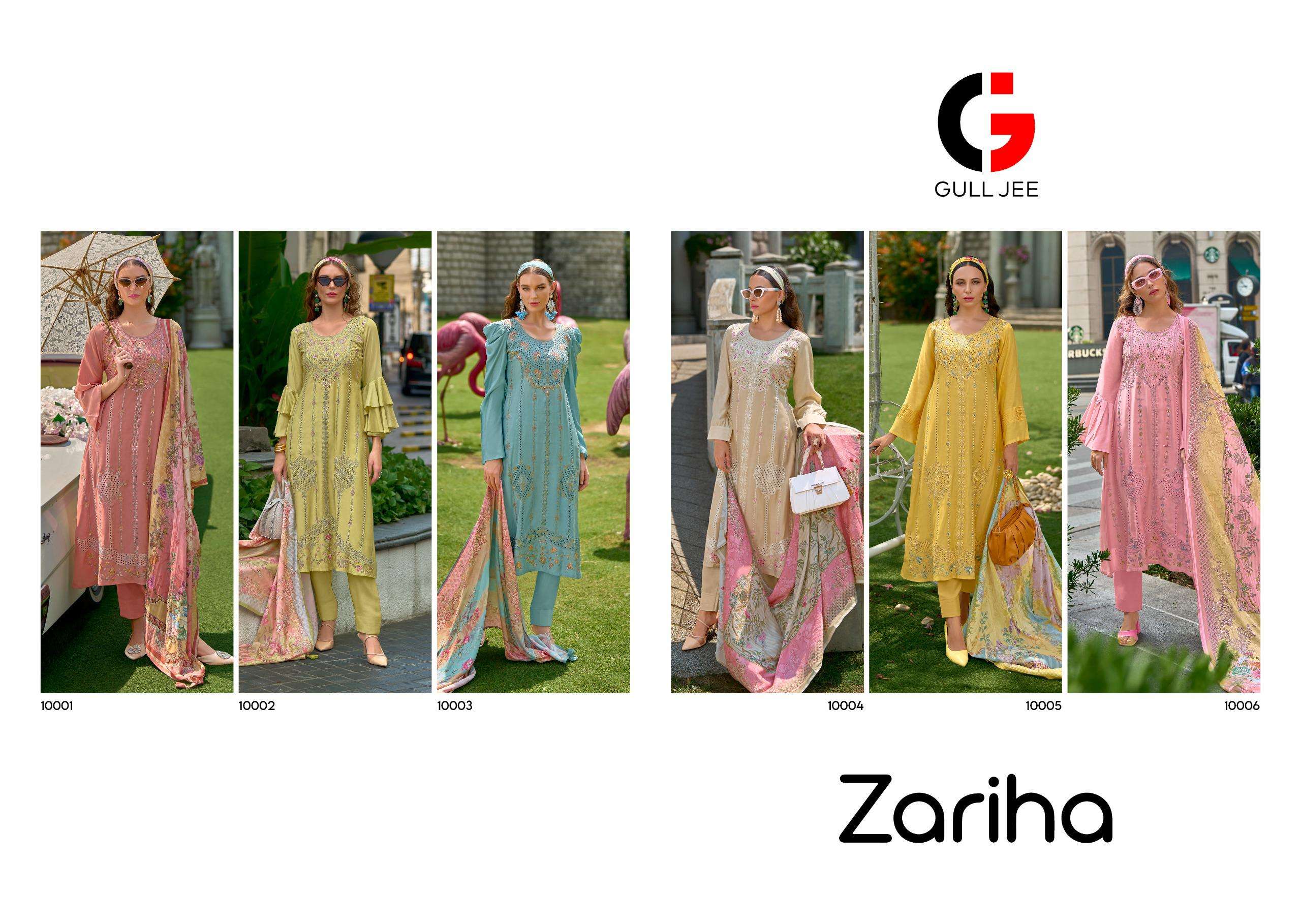 Gull Jee Zariha Muslin Embroidery Salwar Kameez Wholesale catalog