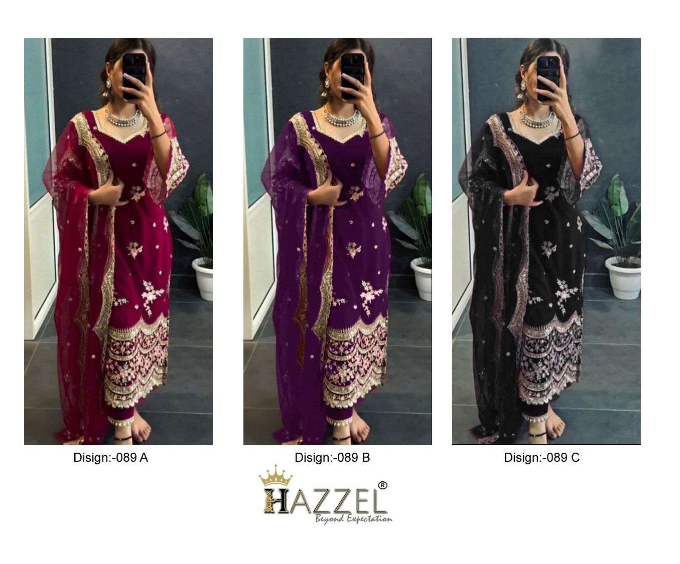 Hazzel 089 A To C Georgette Pakistani Suits Wholesale catalog