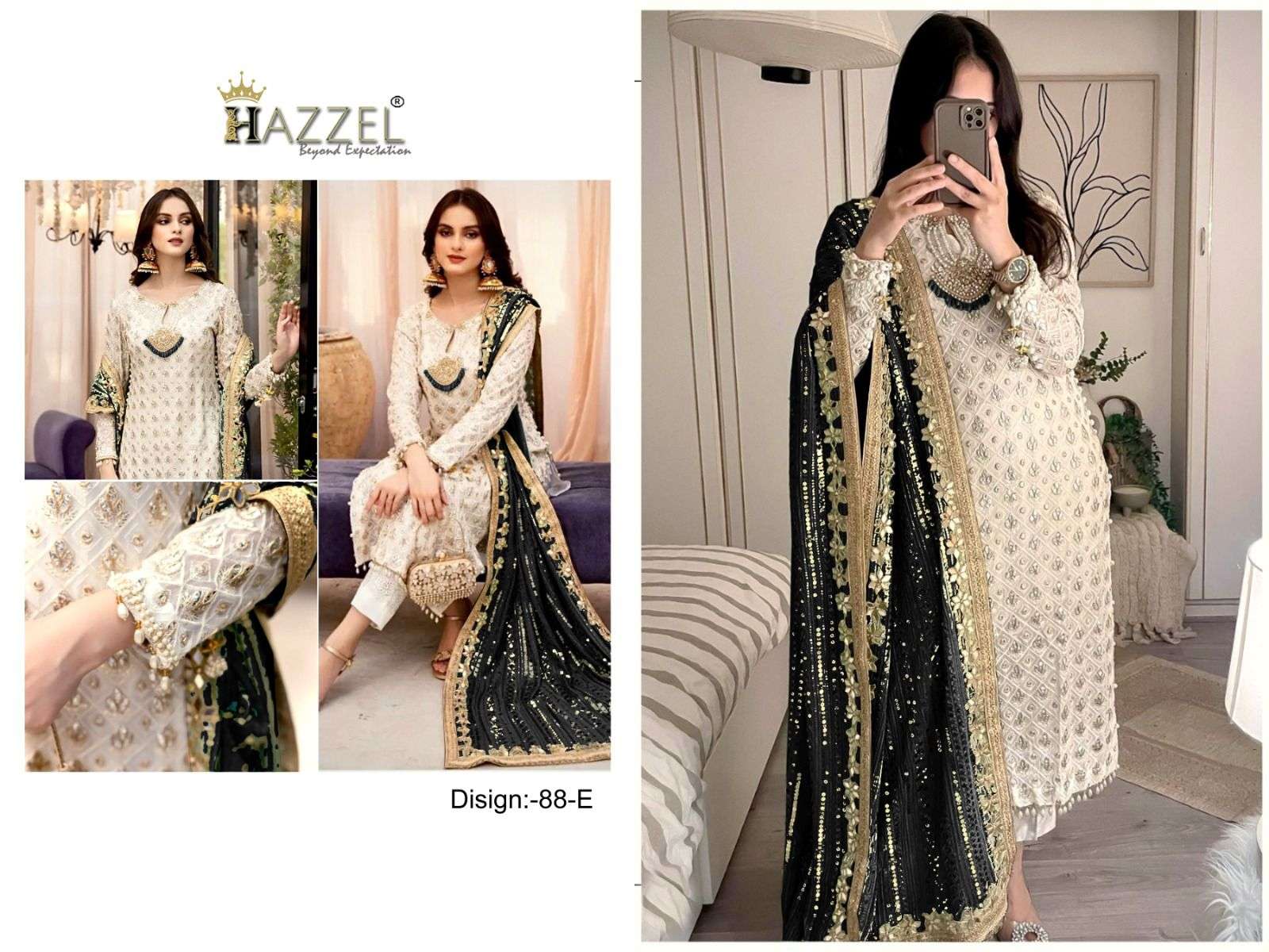 Hazzel 88 A To F Georgette Pakistani Suits Wholesale catalog