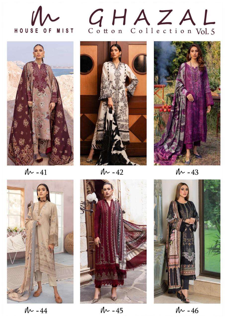 House Of Mist Ghazal Vol 5 Cotton Karachi Prints Dress Material Wholesale catalog