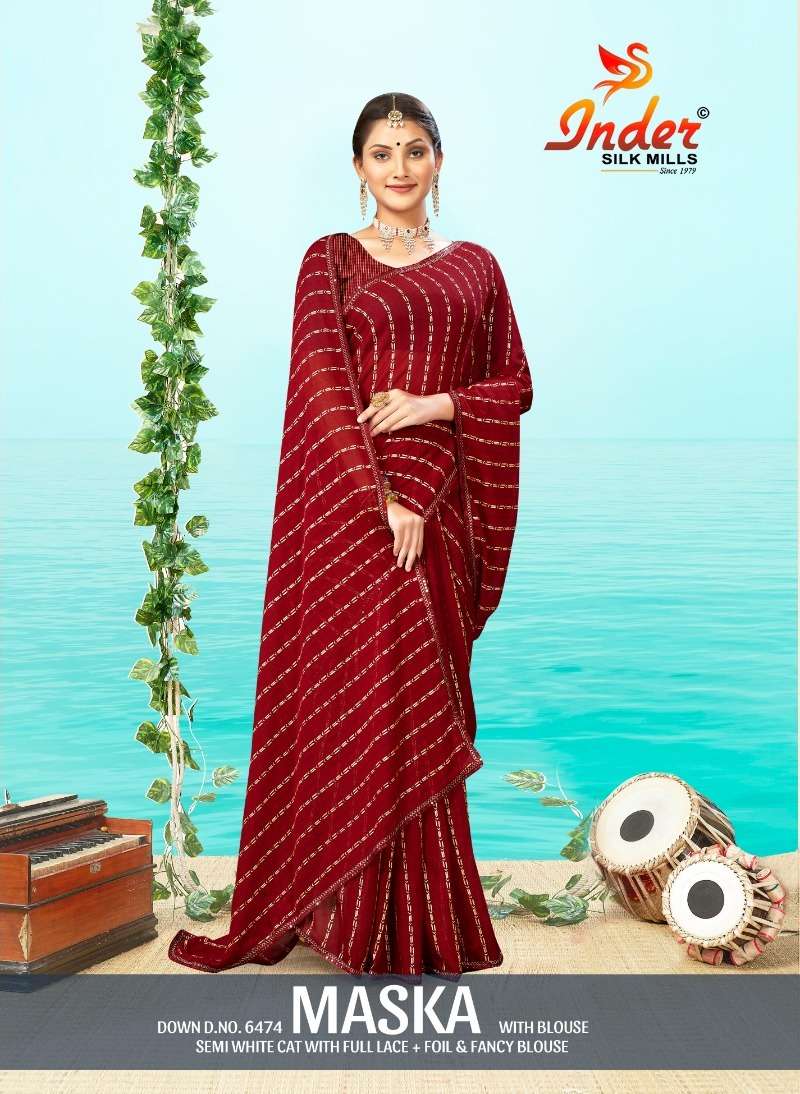 INDER SILK MILLS MASKA 6467 Saree Wholesale catalog