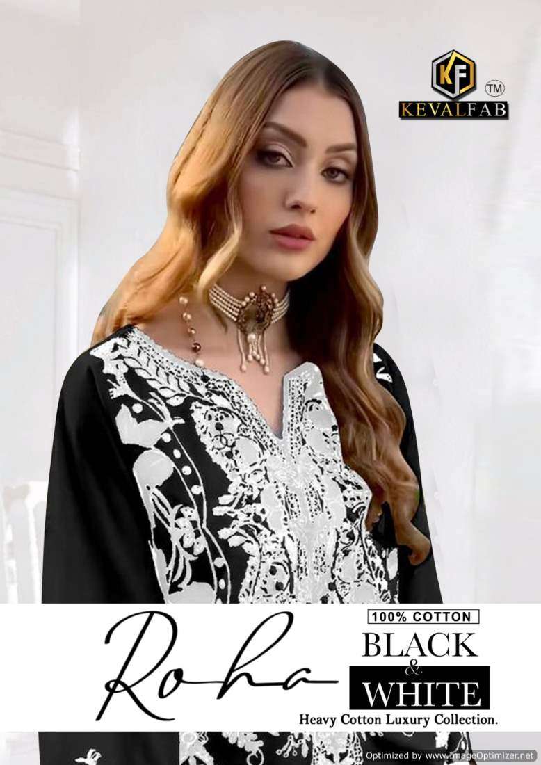 Keval Roha Black And White – Dress Material - Wholesale Catalog