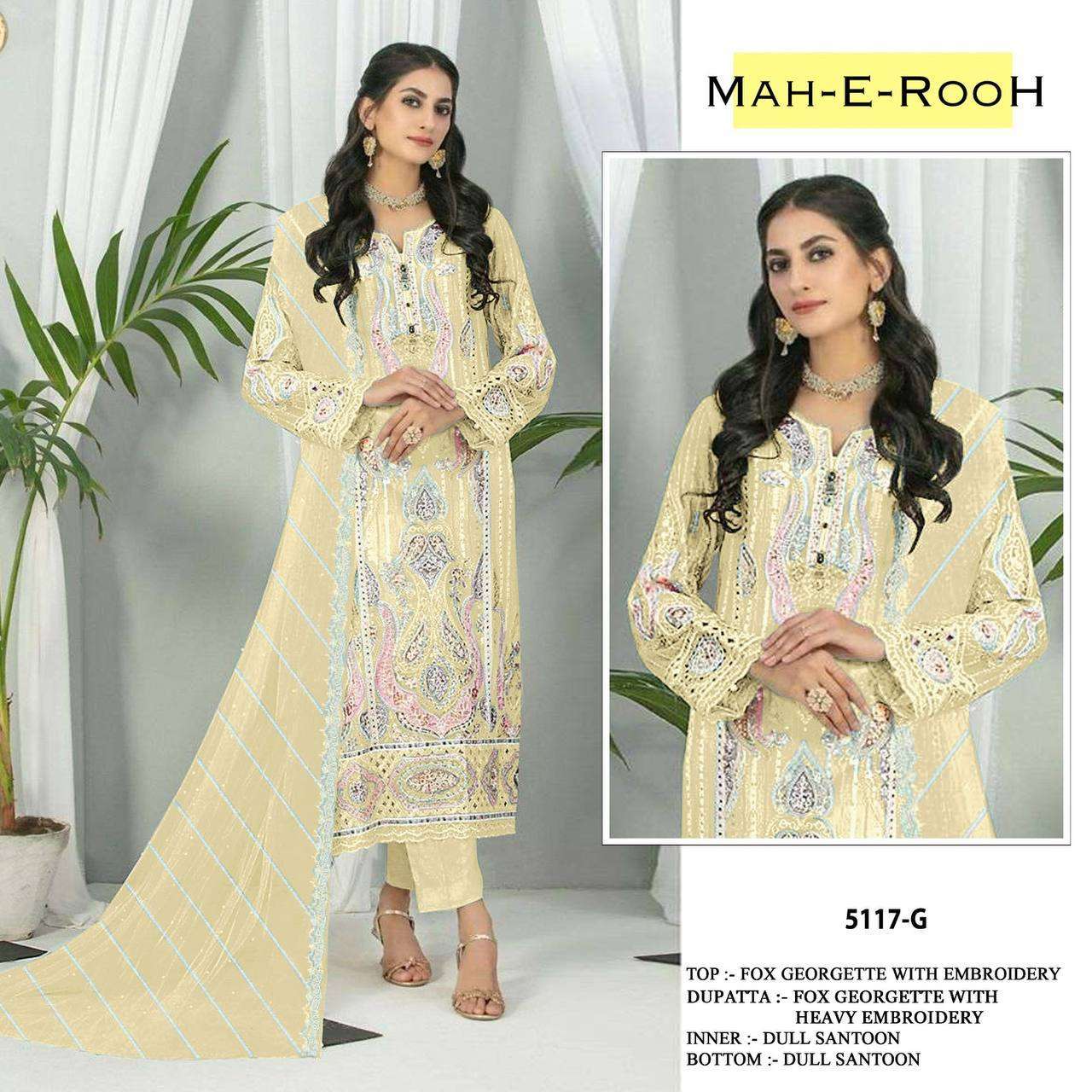 Mah E Rooh 5117 A To G Faux Georgette Salwar Suit Wholesale catalog