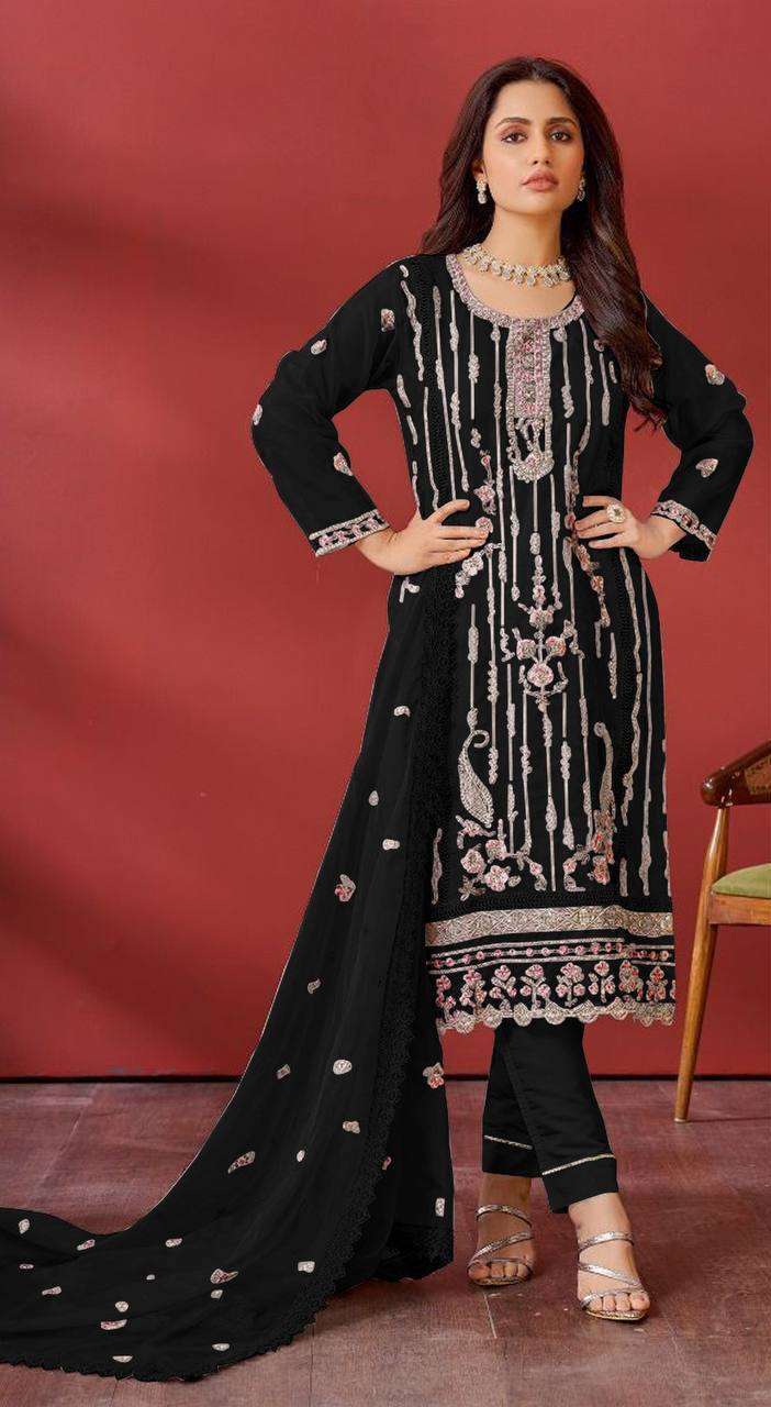 Mah E Rooh 5122 F to J Faux Georgette Embroidery Salwar Suit Wholesale catalog