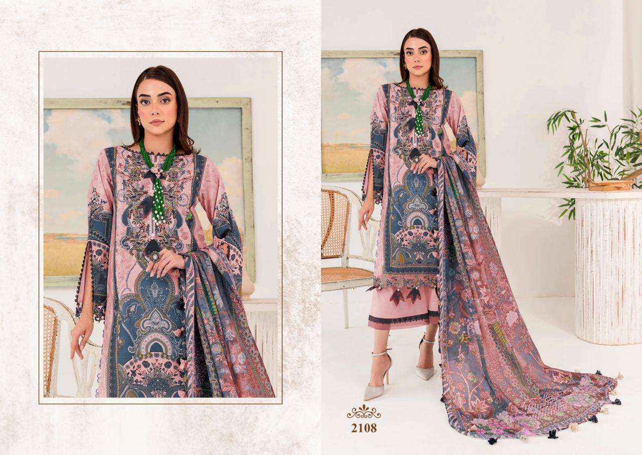 Majesty Cotton Quine Chiffon Dupatta Pakistani Suit Wholesale catalog