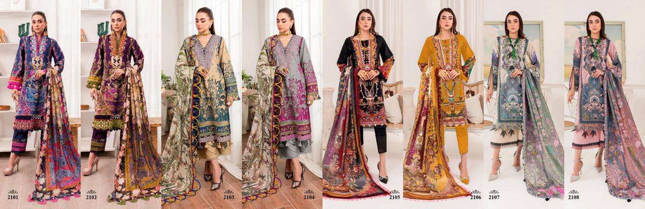 Majesty Cotton Quine Chiffon Dupatta Pakistani Suit Wholesale catalog