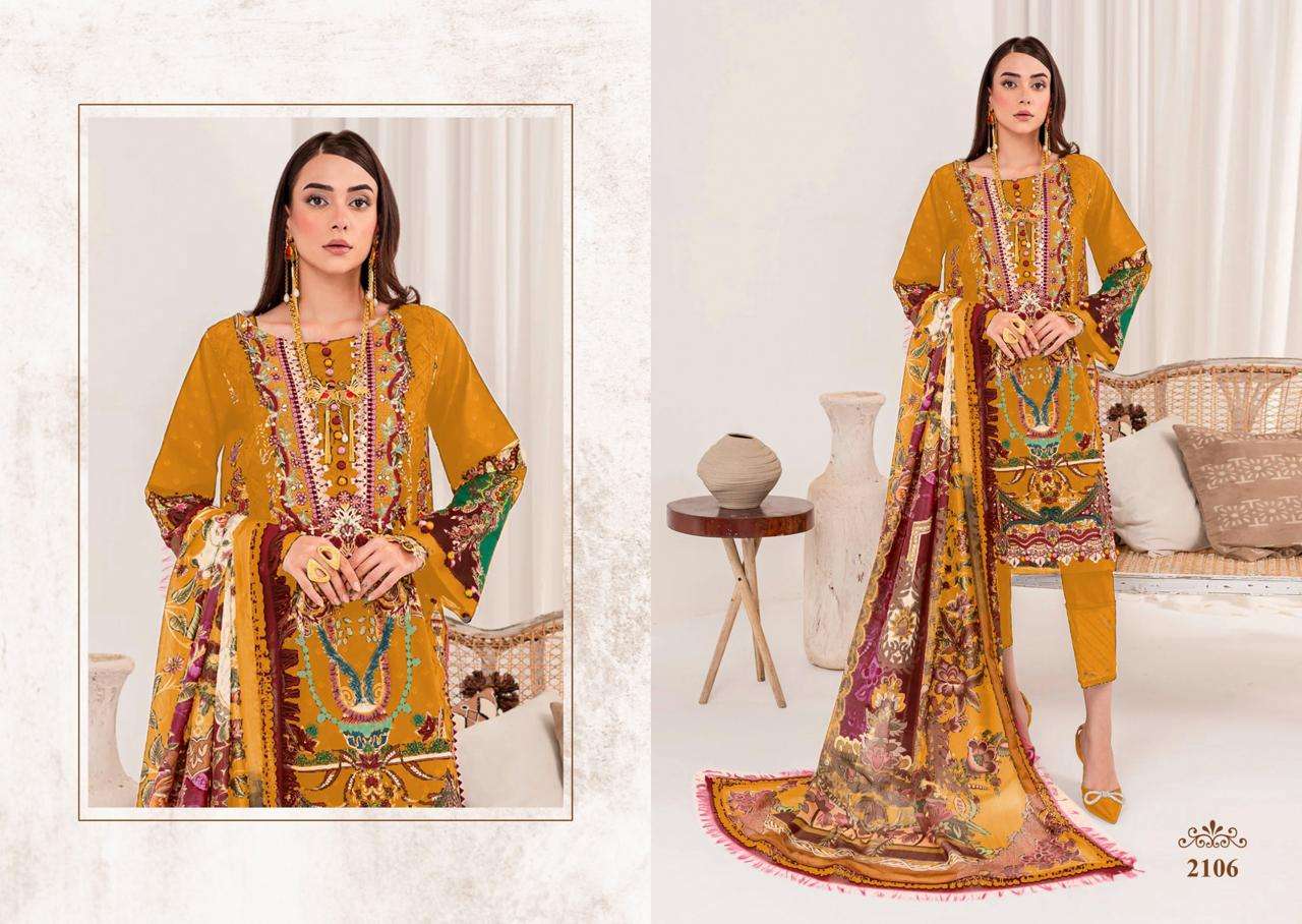 Majesty Cotton Quine Chiffon Dupatta Pakistani Suit Wholesale catalog