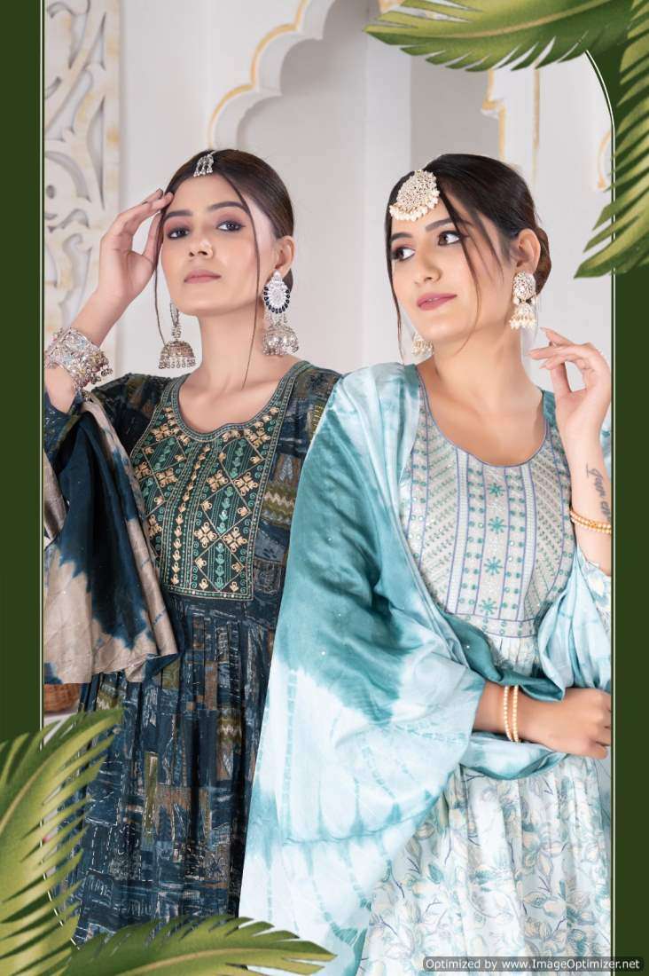 Mystic 9 Sara Vol-3 – Nyra Cut Kurti Pant With Dupatta - Wholesale Catalog