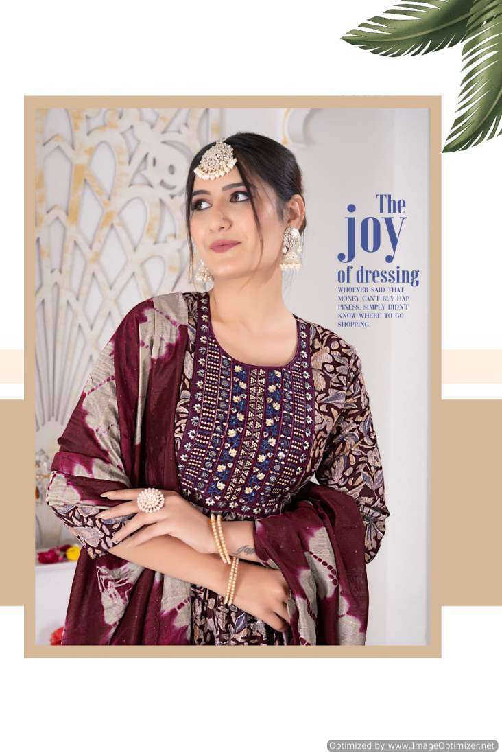 Mystic 9 Sara Vol-3 – Nyra Cut Kurti Pant With Dupatta - Wholesale Catalog