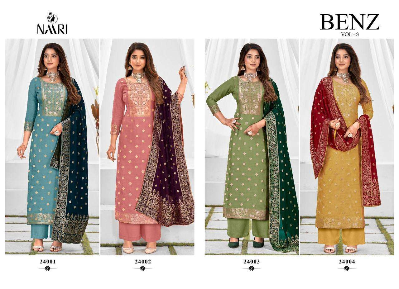 Naari Benz Vol 3 Masleen Jacquard Salwar Kameez Wholesale catalog