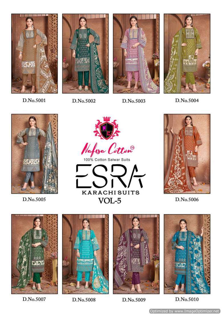 Nafisa Esra Vol-5 – Dress Material - Wholesale Catalog