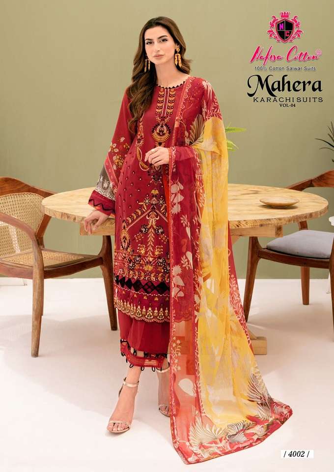 Nafisa Mahera Vol-4 – Karachi Dress Material - Wholesale Catalog