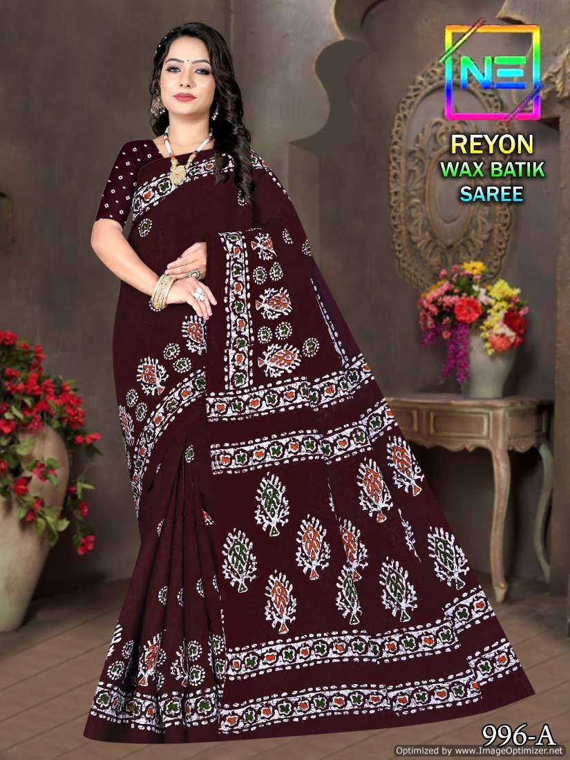 Nemi Rayon Wax Batik Sarees -Wholesale Catalog