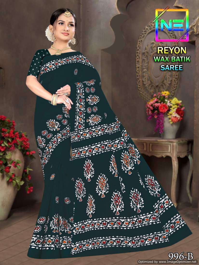 Nemi Rayon Wax Batik Sarees -Wholesale Catalog